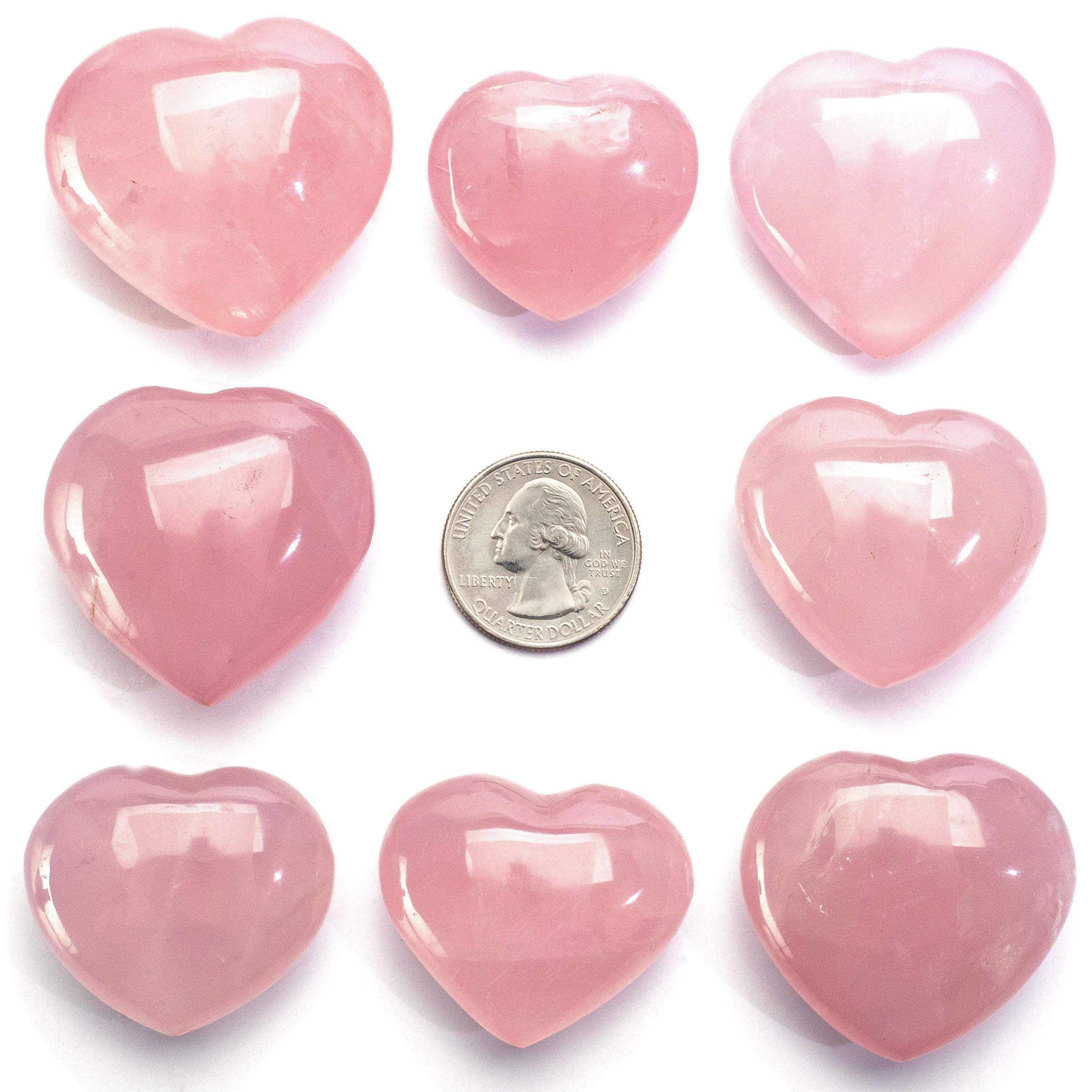Kalifano Gemstone Carvings Natural Rose Quartz Heart Carving from Madagascar -1.5" GH40-RQ