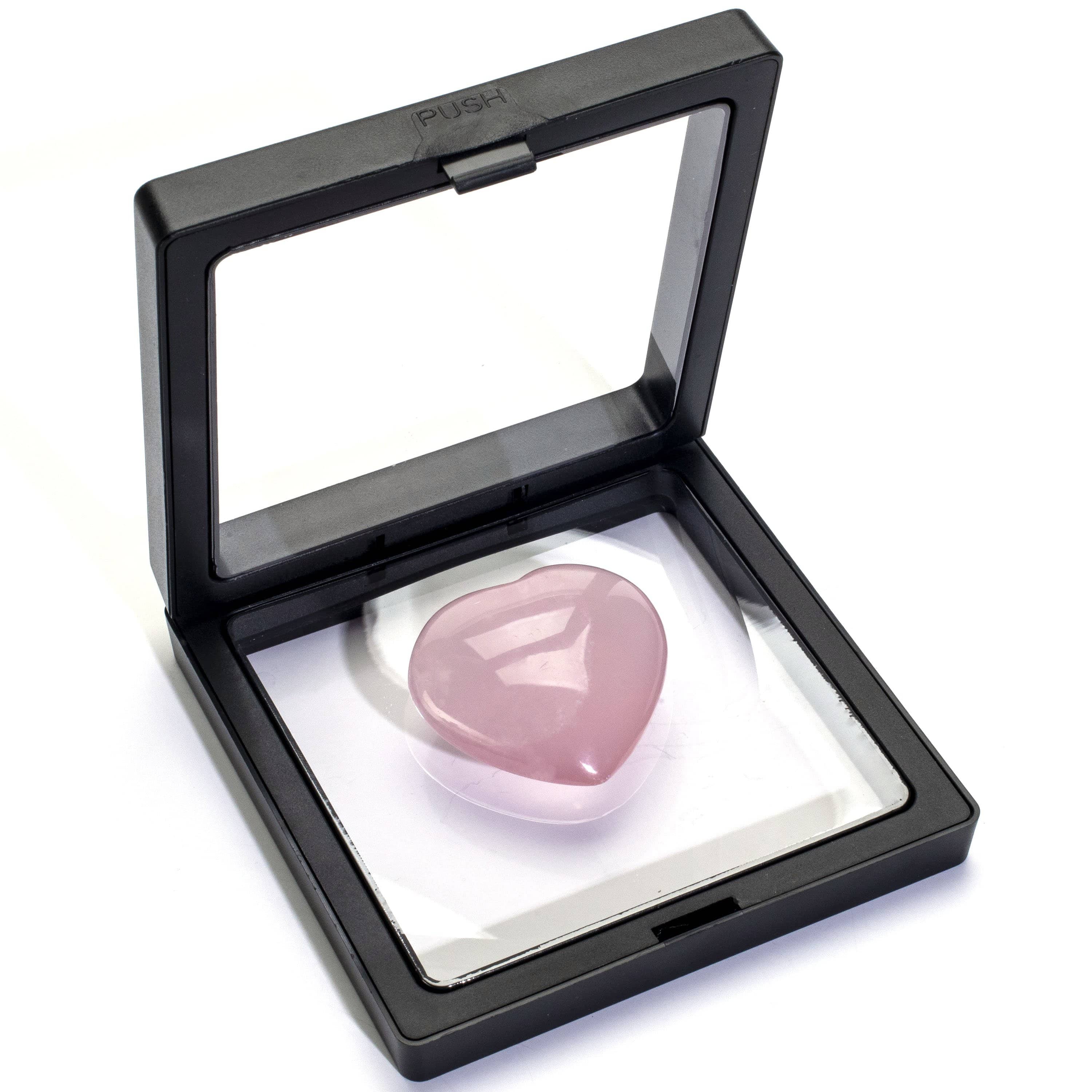 Kalifano Gemstone Carvings Natural Rose Quartz Heart Carving from Madagascar -1.5" GH40-RQ