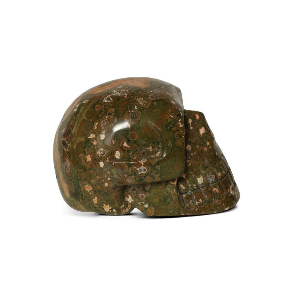 Kalifano Gemstone Carvings SKULL5900.004 - Hand Carved Rain Forest Jasper Skull-Brazil- 9,550 Grams 10" x 7" x 7" SKULL5900.004