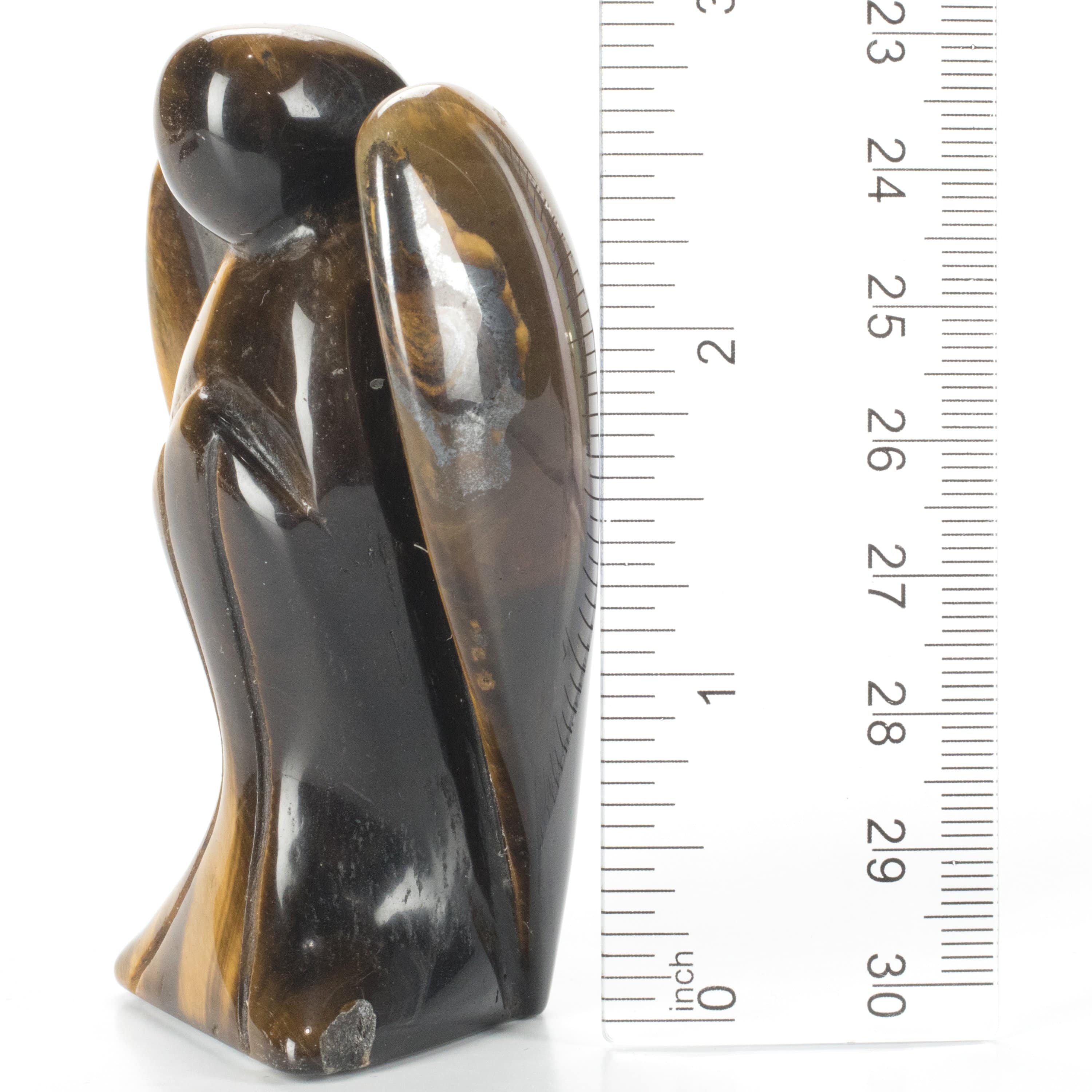 Kalifano Gemstone Carvings Tiger Eye Angel 3'' Natural Gemstone Carving CV40-A-TE