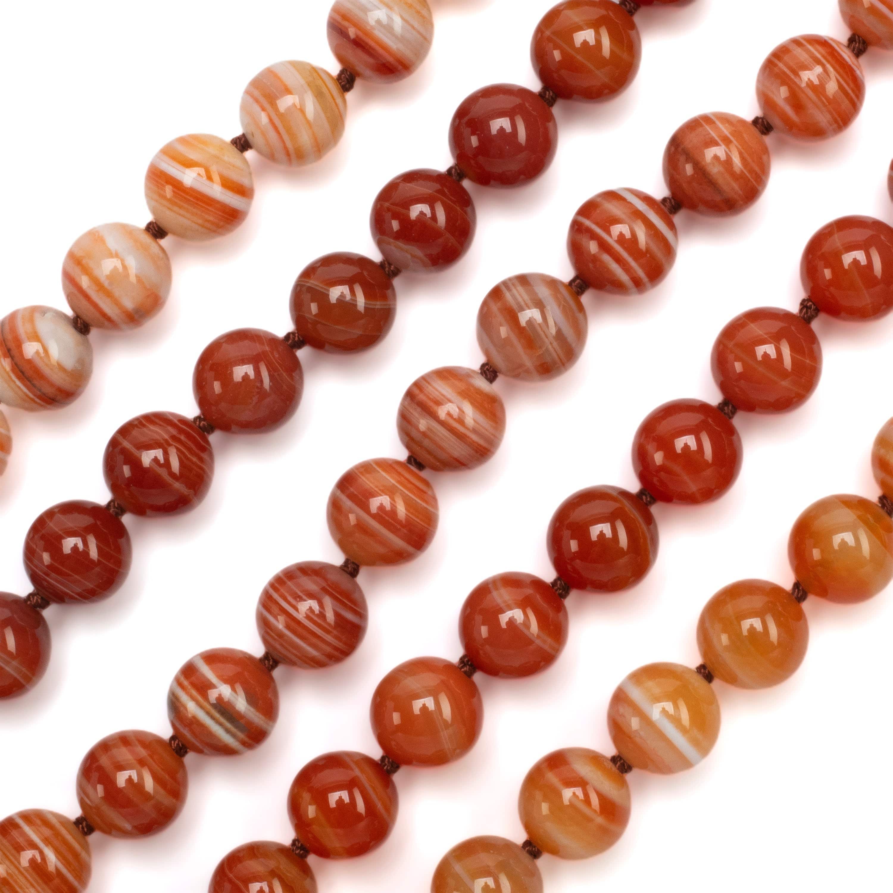 KALIFANO Gemstone Necklaces Carnelian Beads Gemstone Necklace GOLD-NGP-005