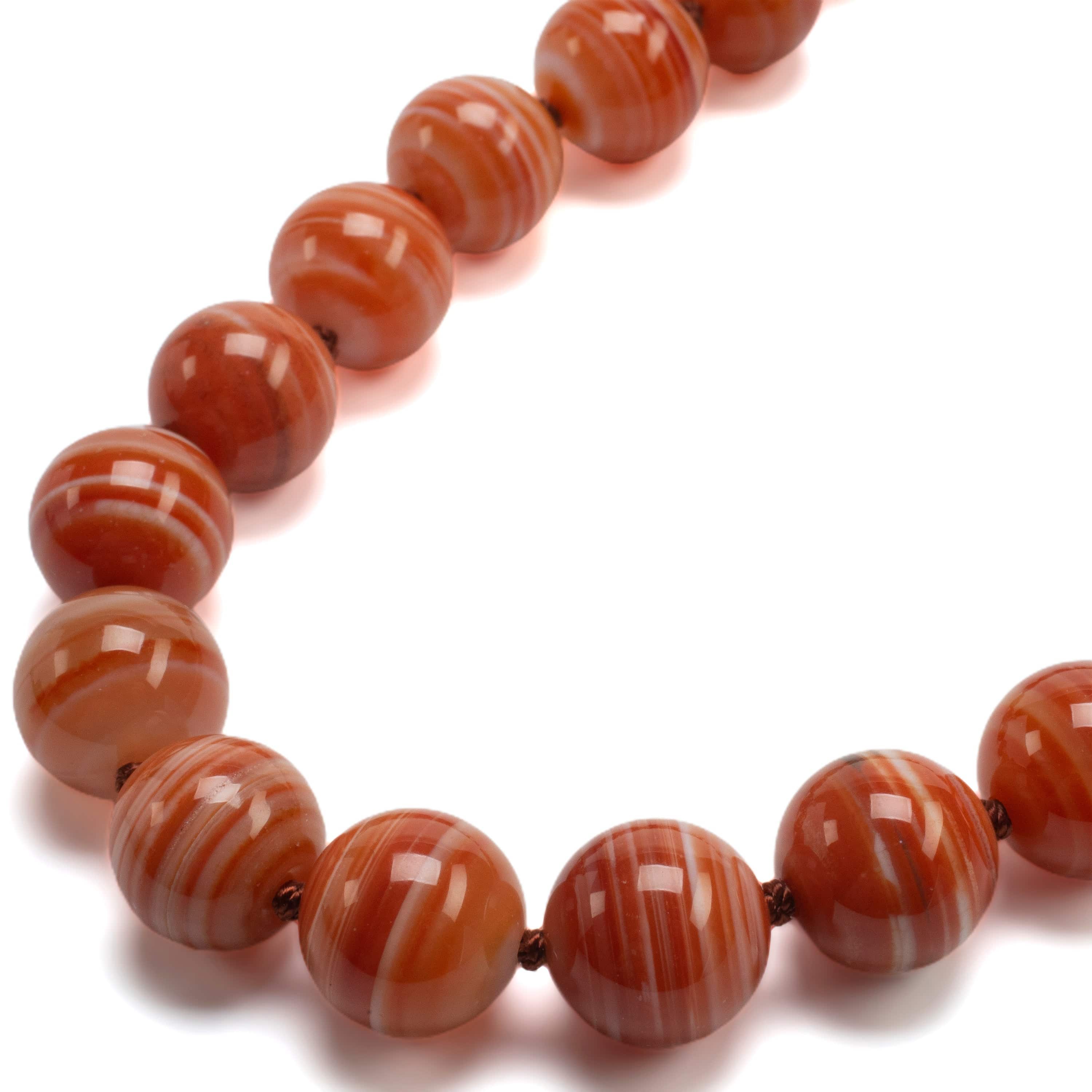 KALIFANO Gemstone Necklaces Carnelian Beads Gemstone Necklace GOLD-NGP-005