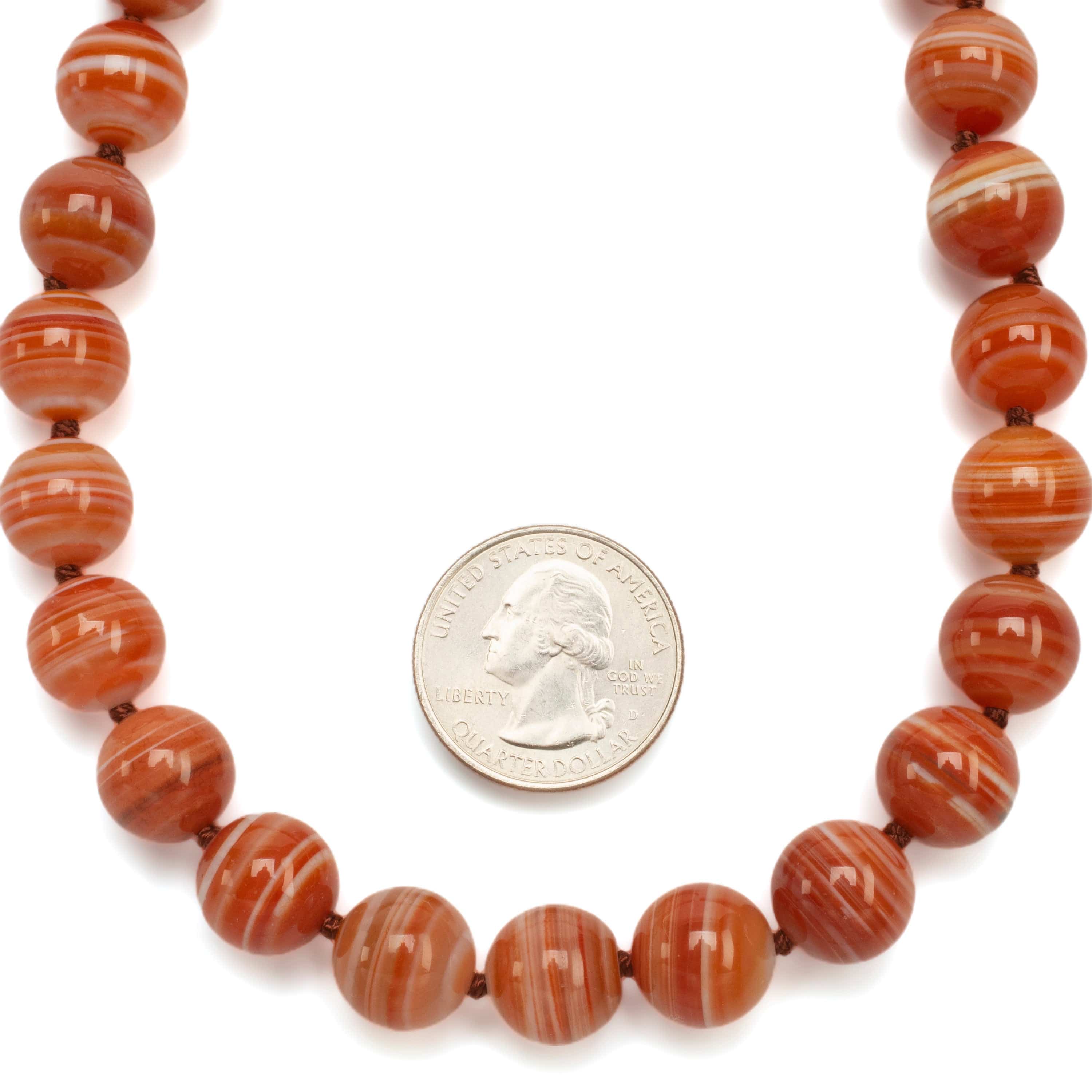 KALIFANO Gemstone Necklaces Carnelian Beads Gemstone Necklace GOLD-NGP-005