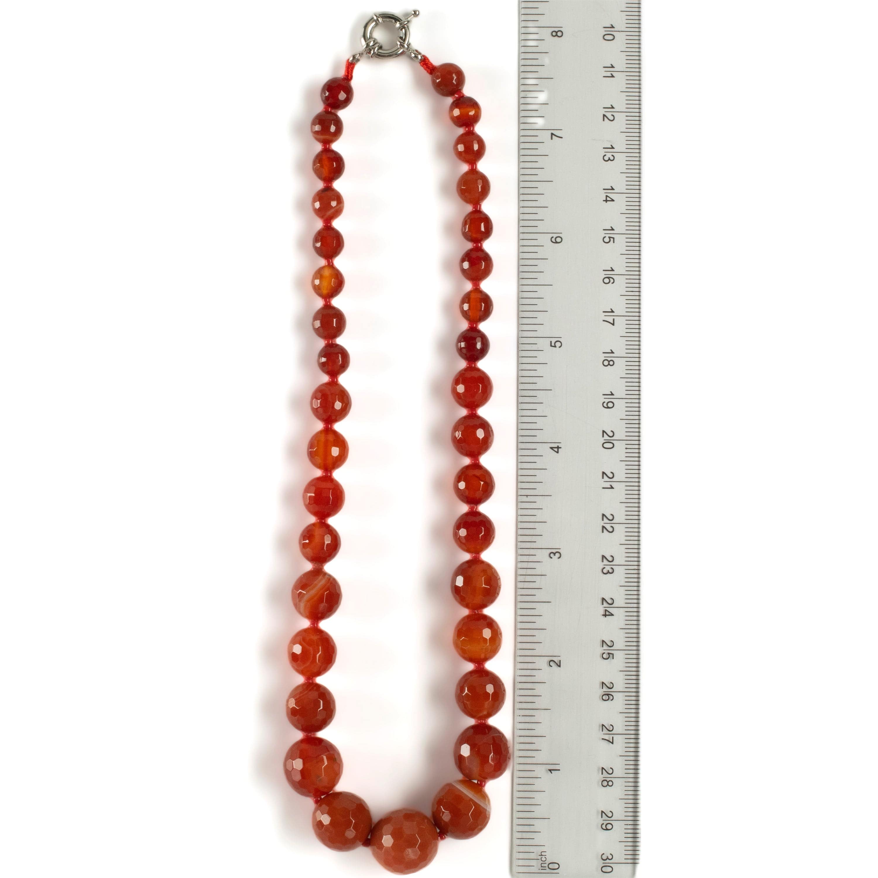KALIFANO Gemstone Necklaces Faceted Carnelian Beads Gemstone Necklace GOLD-NGP-018