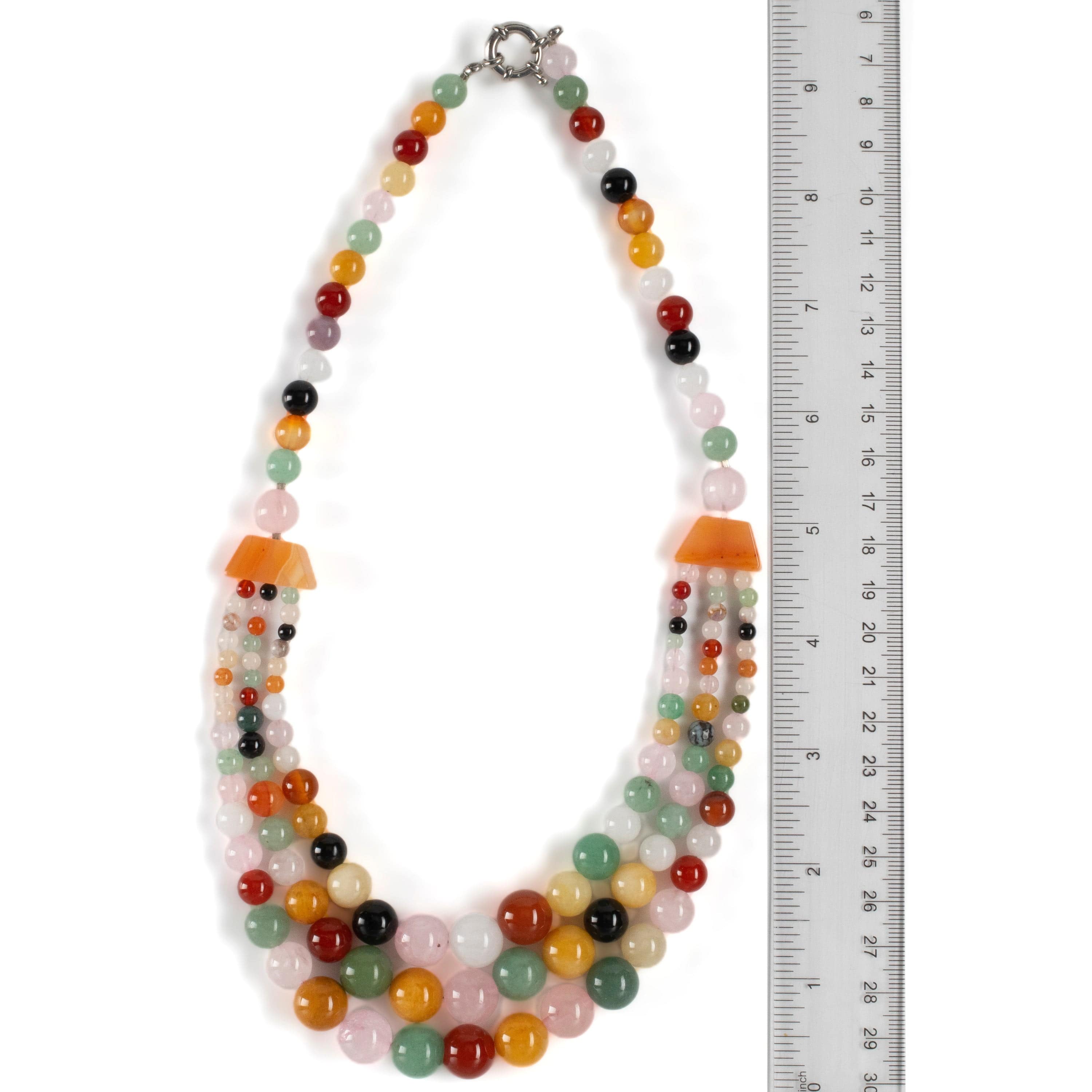 KALIFANO Gemstone Necklaces Multi-Gemstone Beaded Necklace GOLD-NGP-015