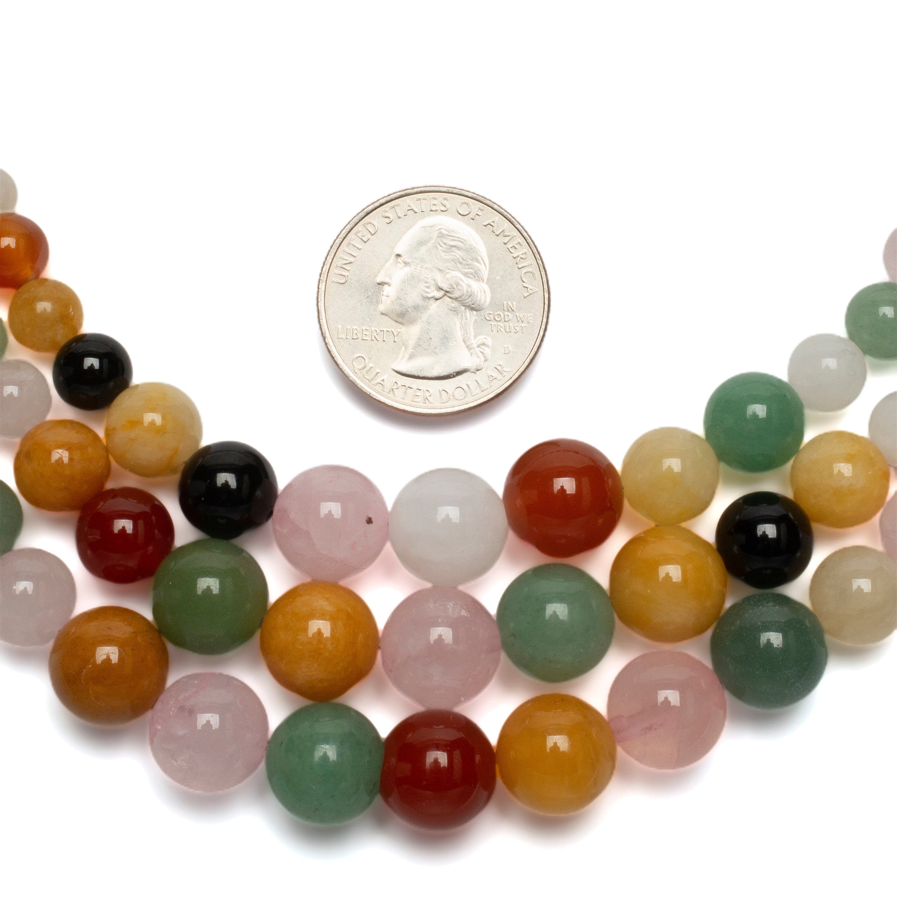 KALIFANO Gemstone Necklaces Multi-Gemstone Beaded Necklace GOLD-NGP-015