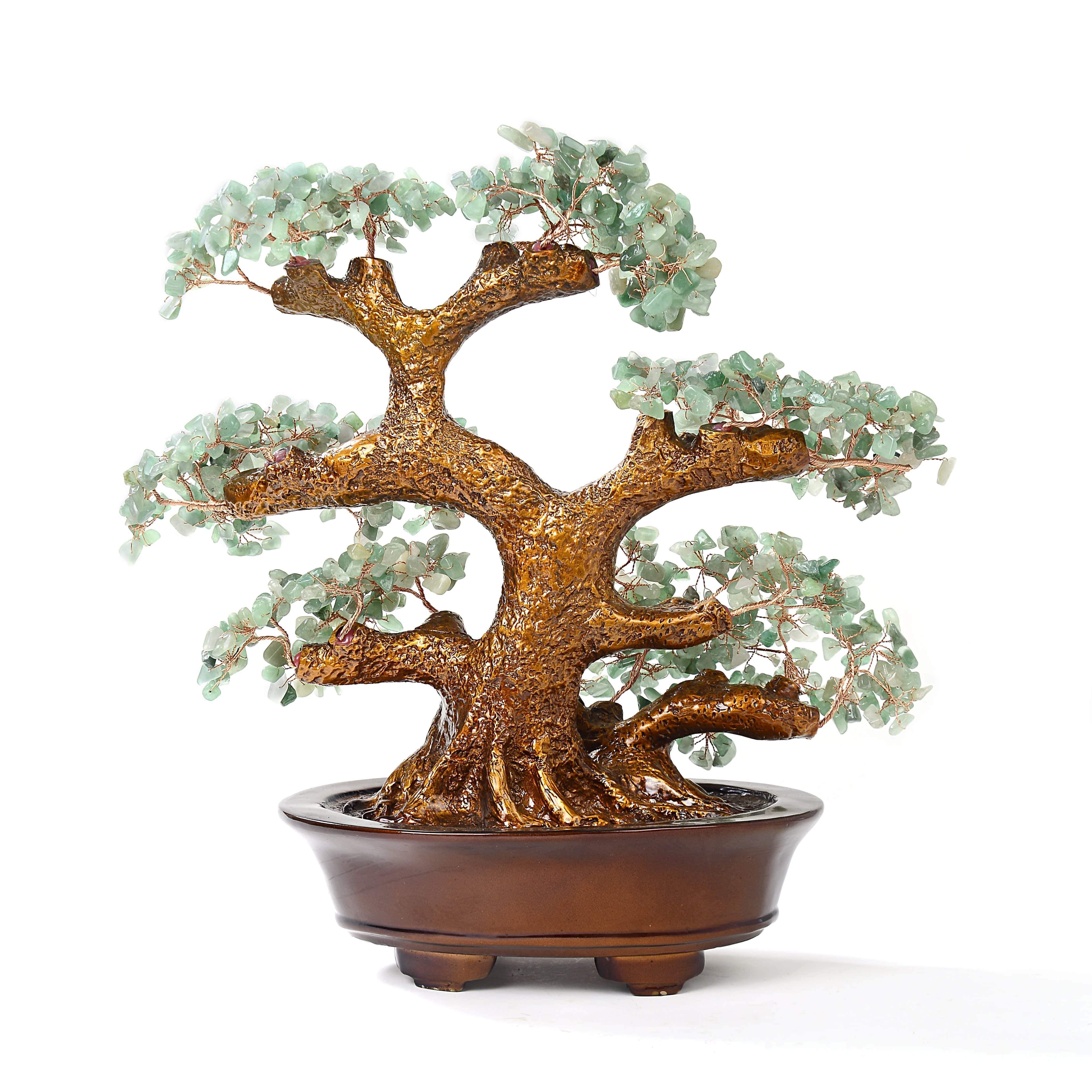 Kalifano Gemstone Trees Aventurine Tree of Life on Resin and Wood Base with 1,251 Natural Gemstones K9151-AV