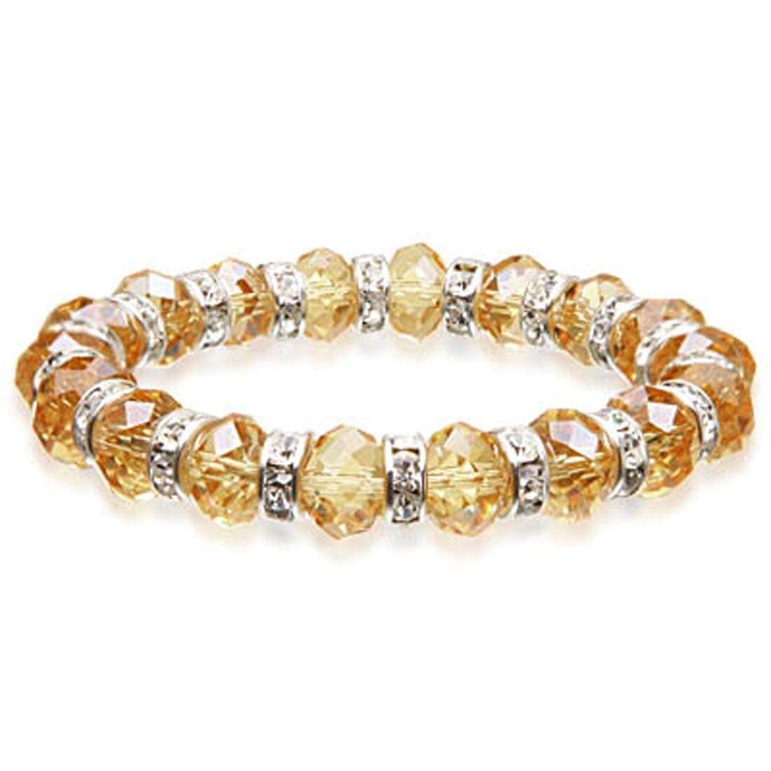 Kalifano Gorgeous Glass Jewelry Amber Gorgeous Glass Bracelet with Cubic Zirconia Crystals BLUE-BGG-27