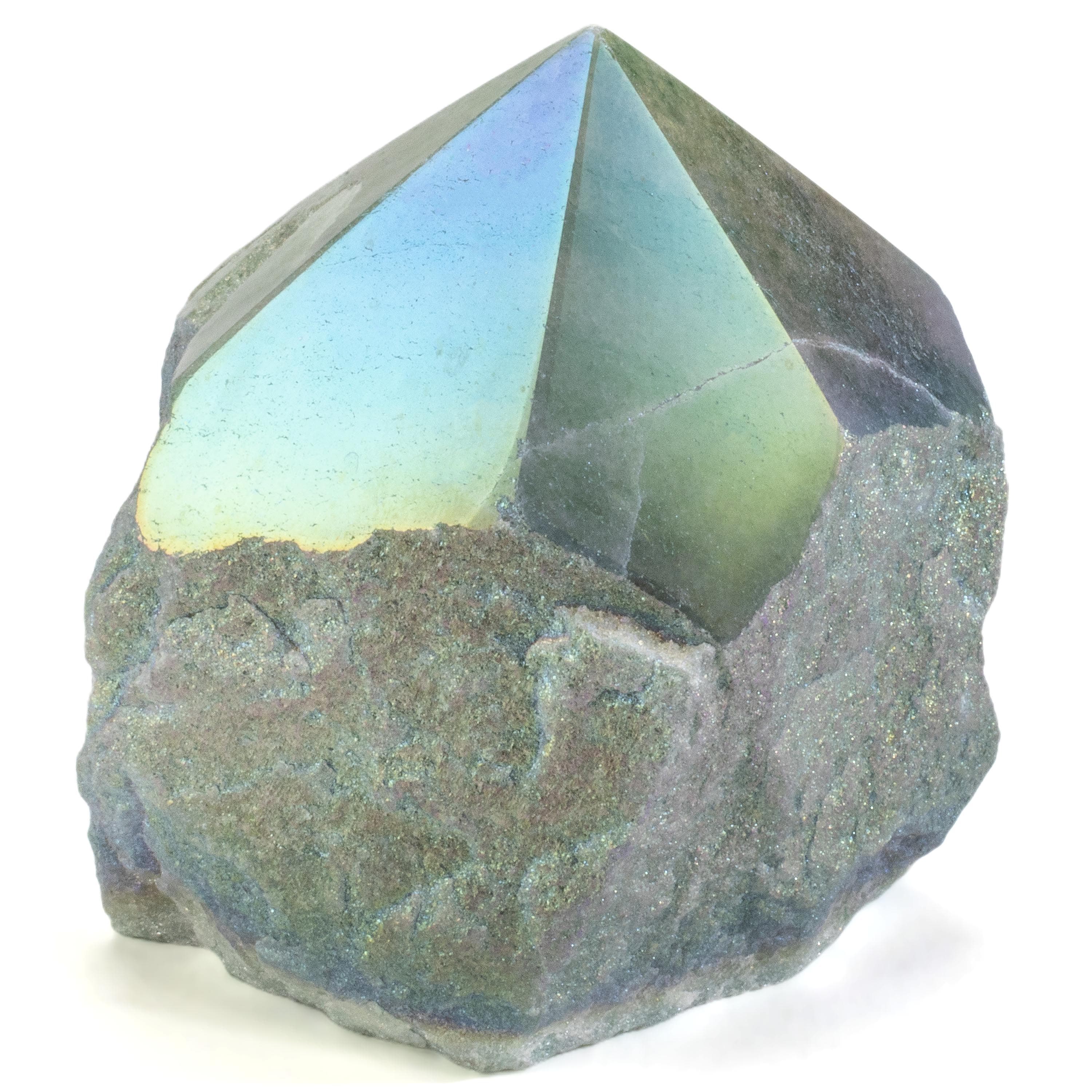 KALIFANO Green Quartz Aura Borealis Green Quartz Point - 325 g ABP240-GQ