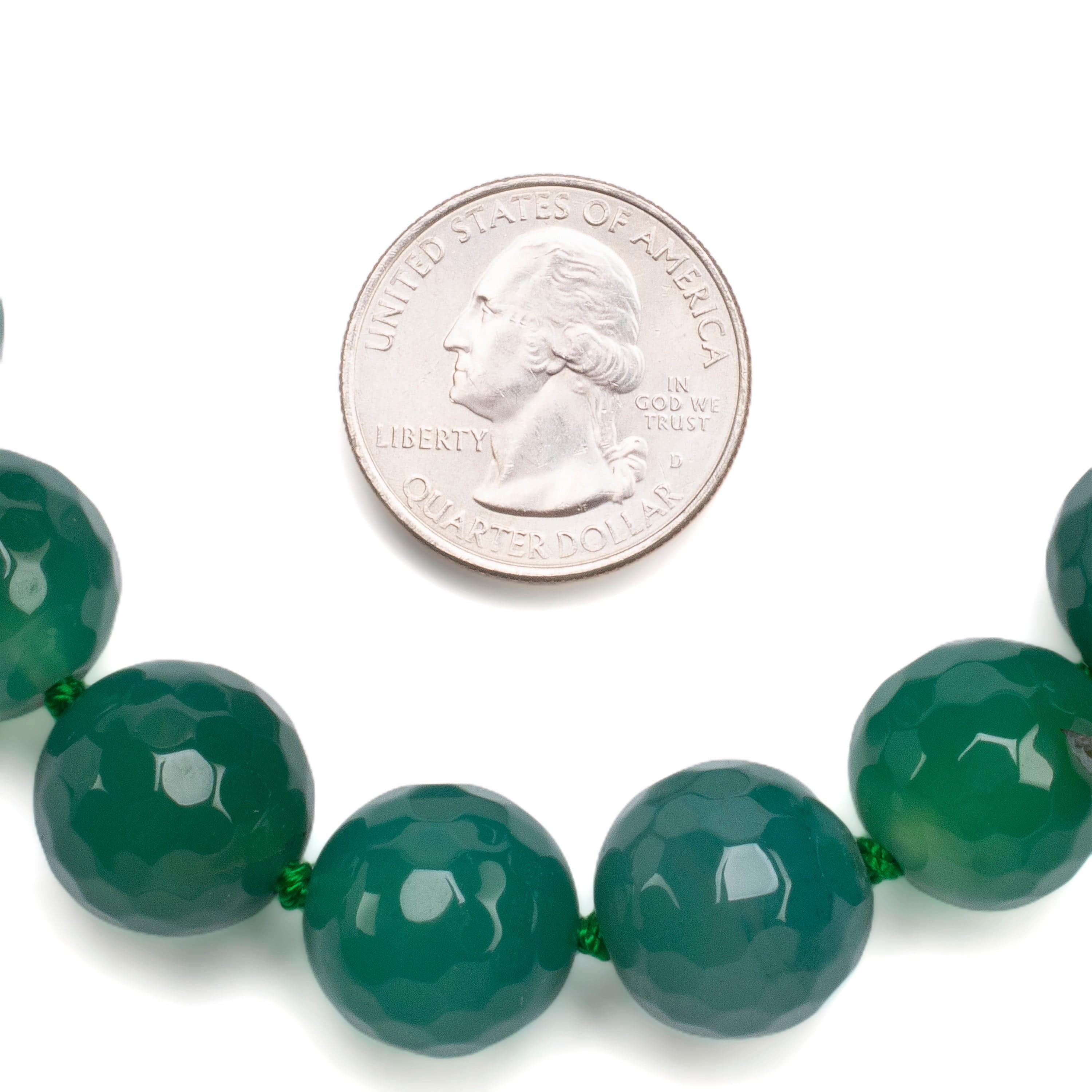 Kalifano Jewelry PLAT-NGP-BA4 - Drop Green Brazilian Agate Necklace PLAT-NGP-BA4