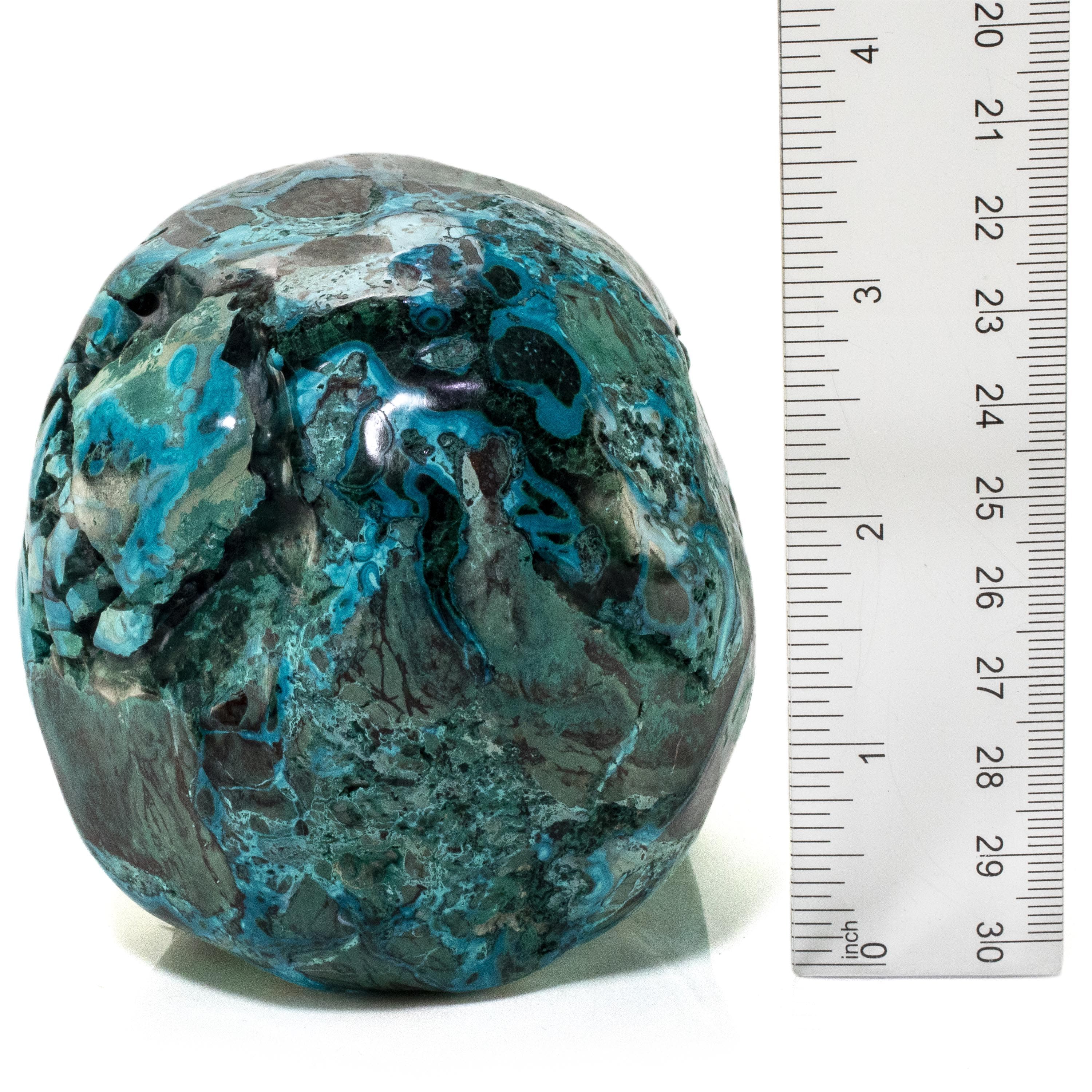 Kalifano Malachite Chrysocolla Skull Carving 5" / 1,166g SK4400-CRY.001