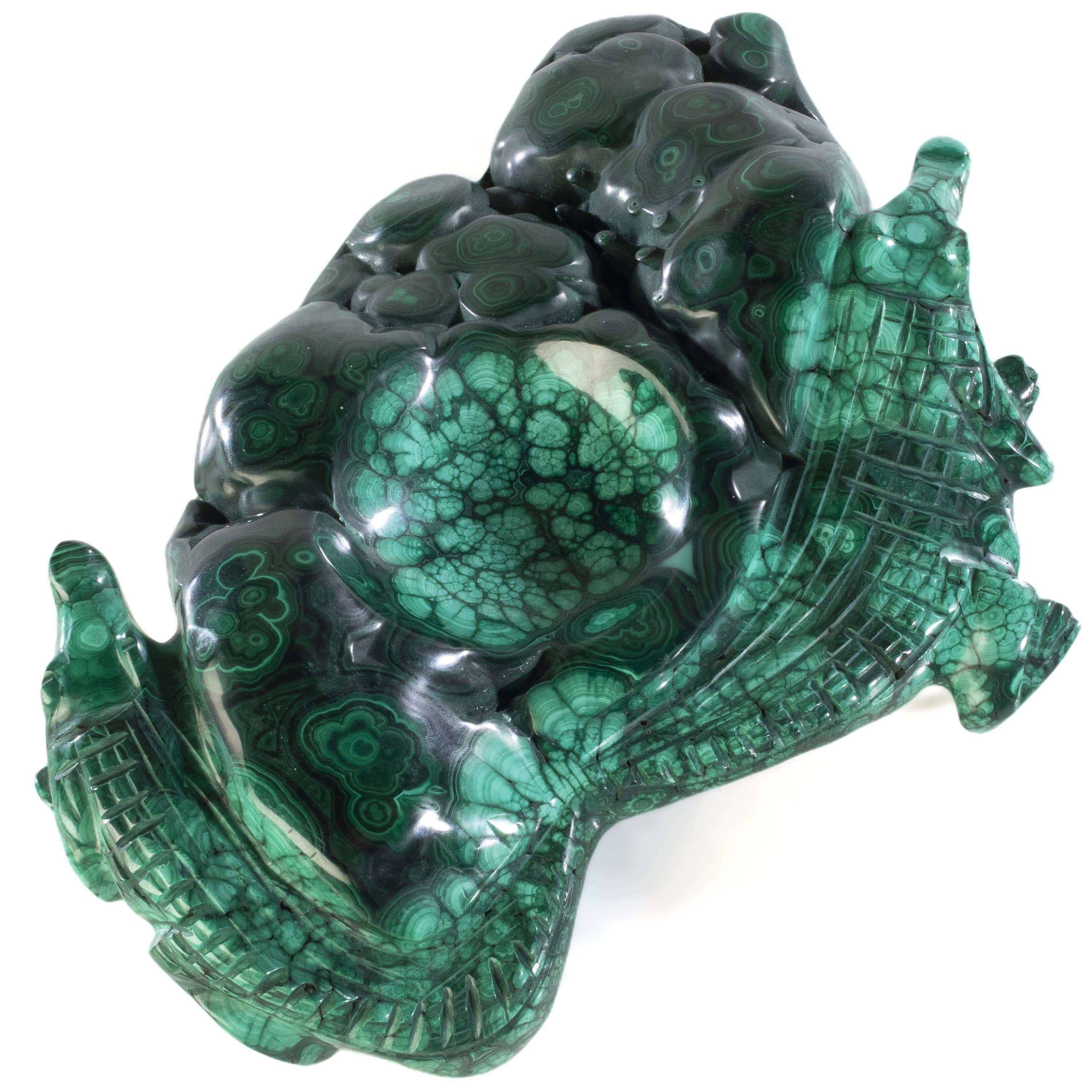 Kalifano Malachite Malachite Ashtray / Bowl Carving 11" / 3,770g MAA5800.001