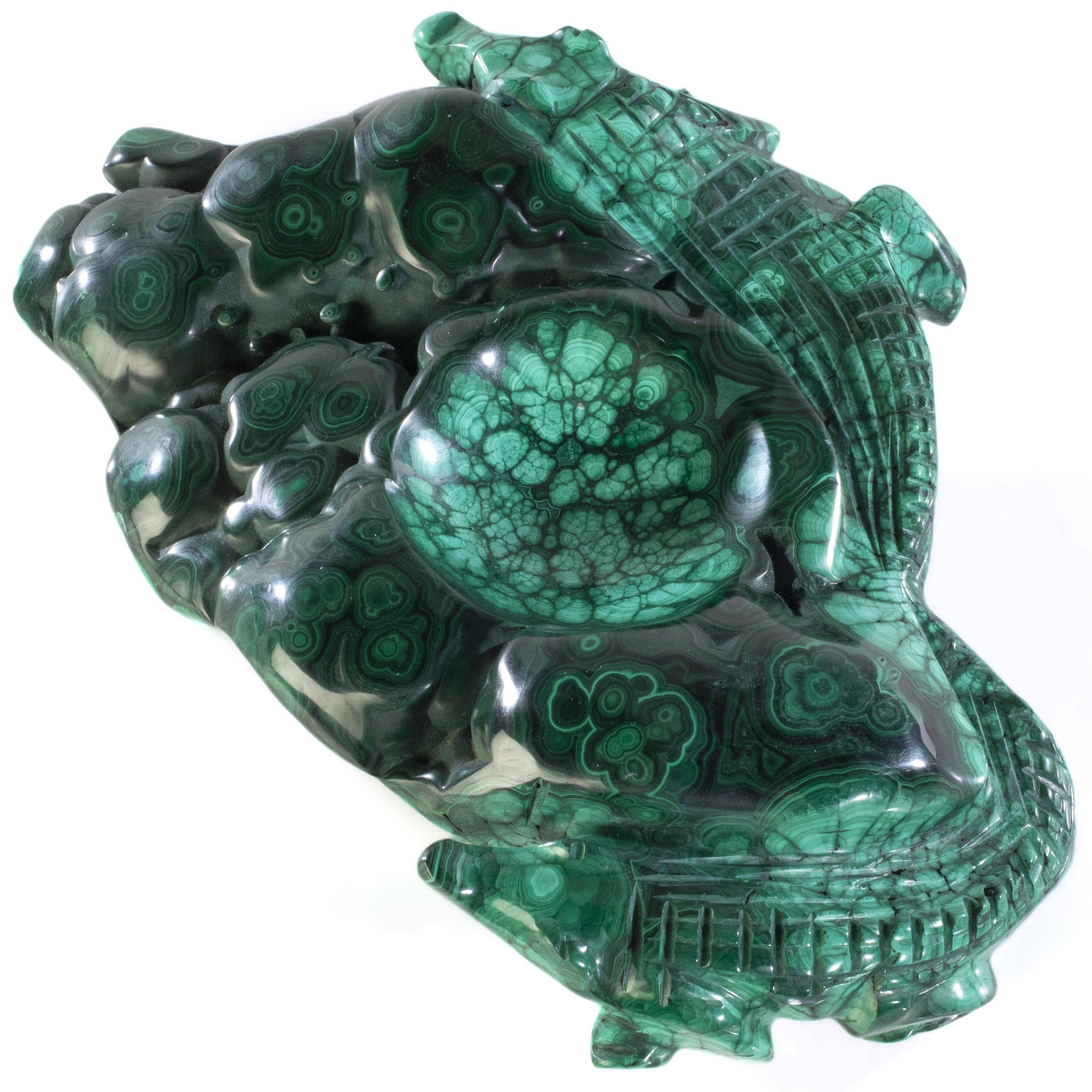Kalifano Malachite Malachite Ashtray / Bowl Carving 11" / 3,770g MAA5800.001