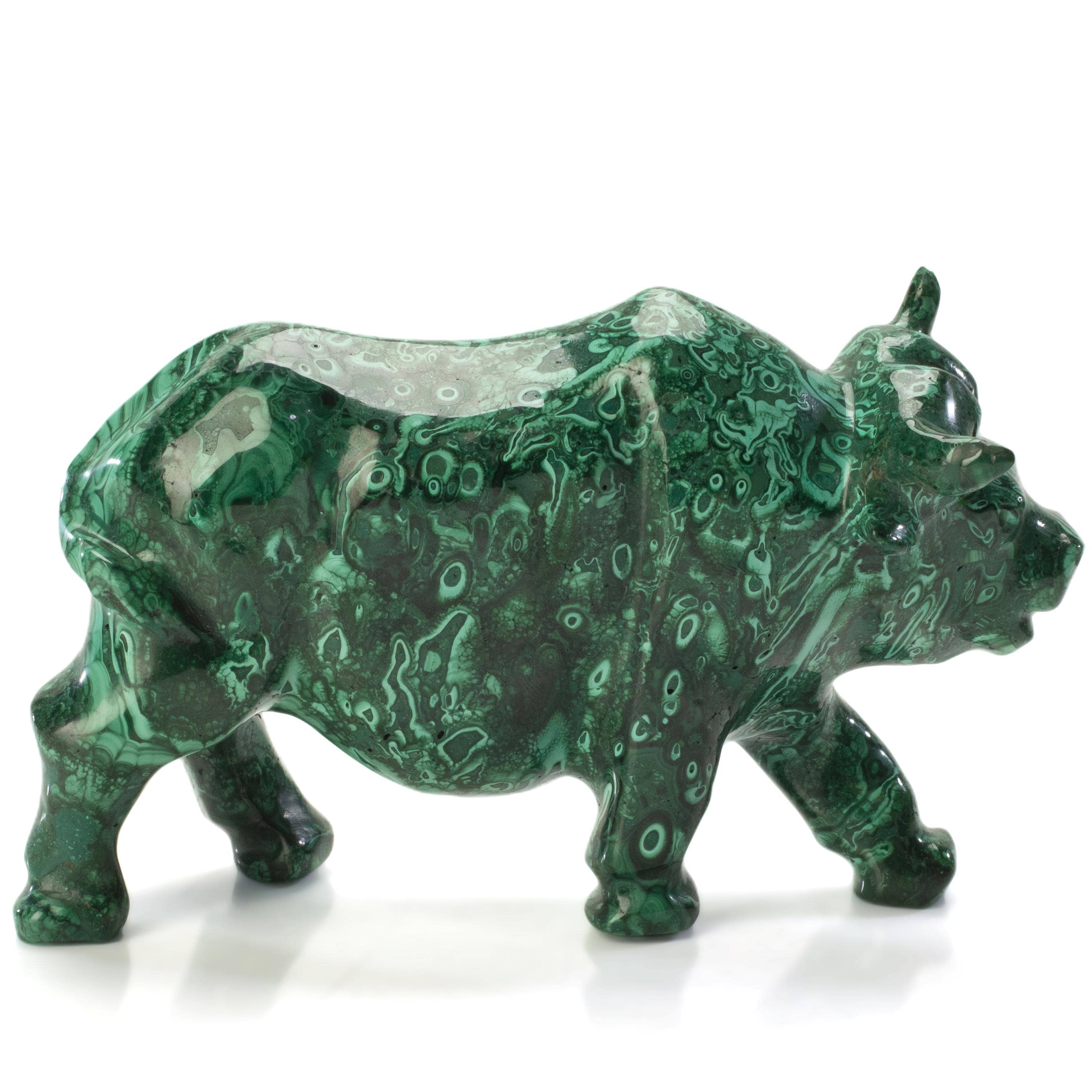 Kalifano Malachite Malachite Bull Carving 7" / 1,380g CV4400-MA.001
