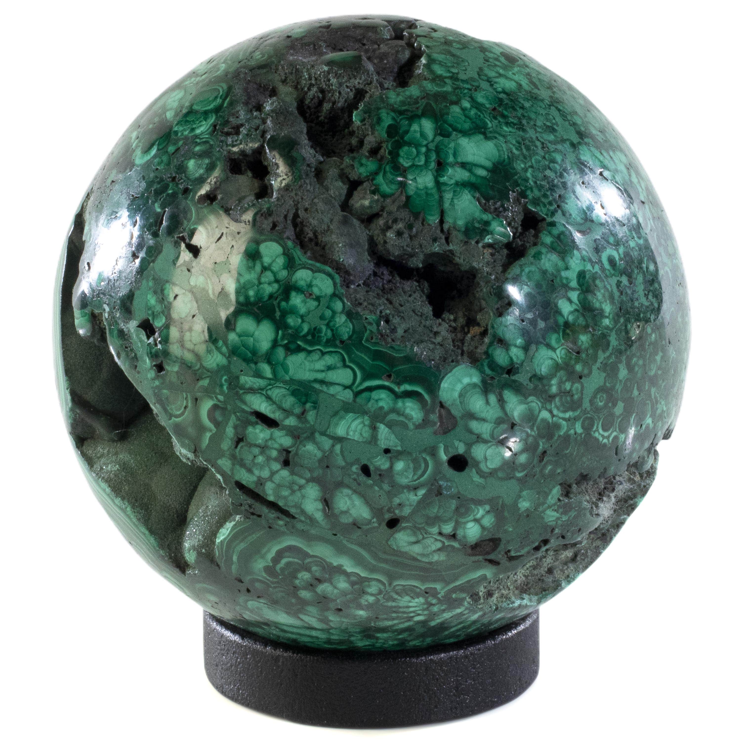 Kalifano Malachite Malachite Sphere Carving 3.5" / 1,160g SP2800-MA.002