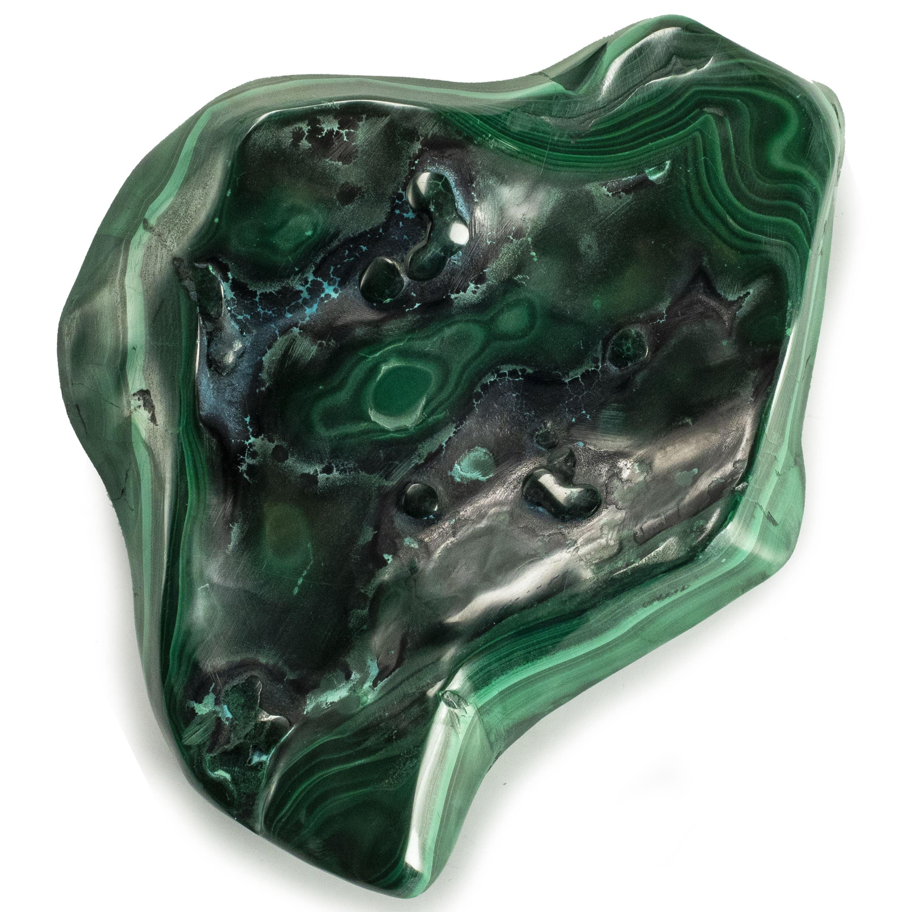 Kalifano Malachite Rare Natural Green Malachite with Blue Chrysocolla Freeform Specimen from Congo - 1.6 kg / 3.5 lbs MAC1100.006