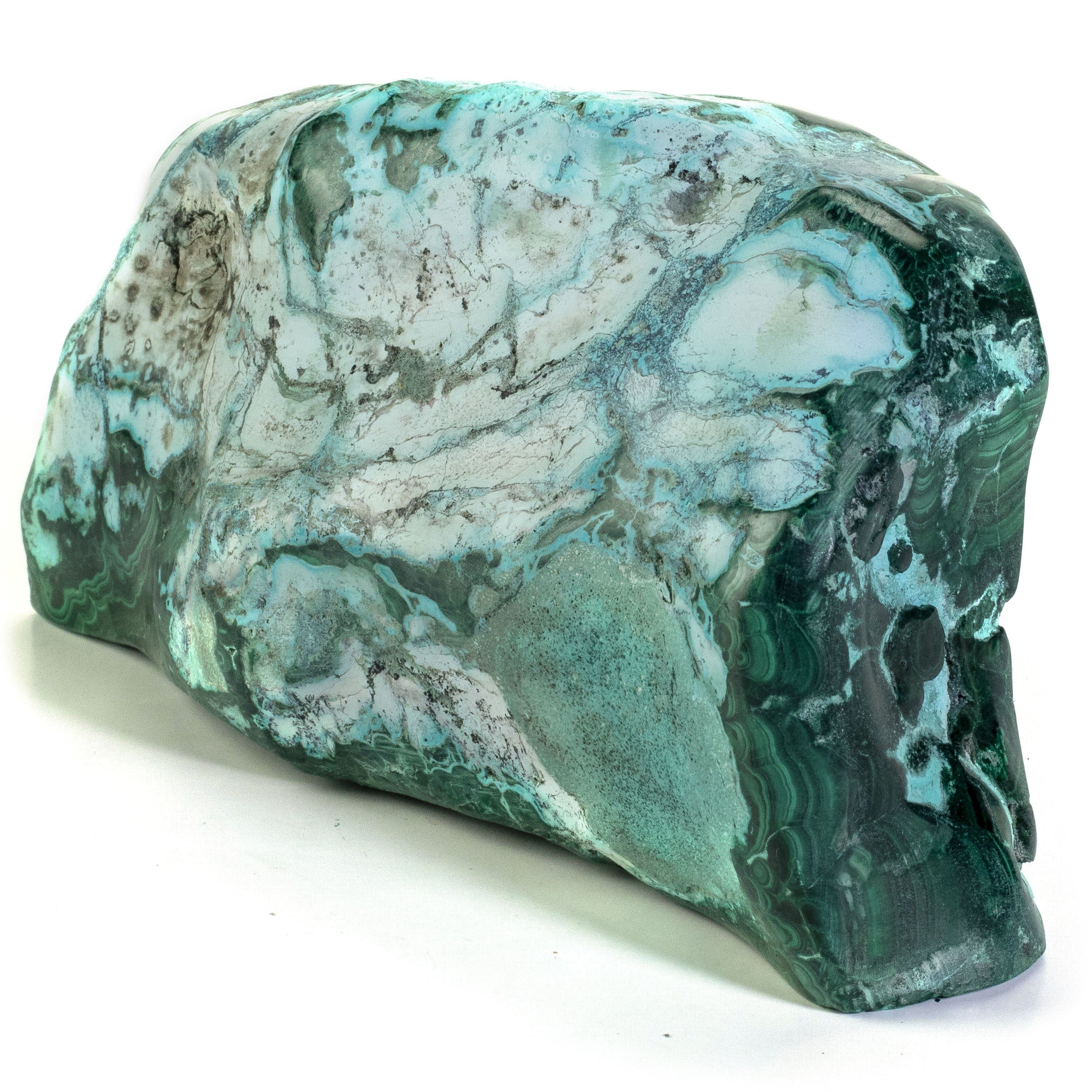 Kalifano Malachite Rare Natural Green Malachite with Blue Chrysocolla Freeform Specimen from Congo - 1.7 kg / 3.7 lbs MAC1450.002