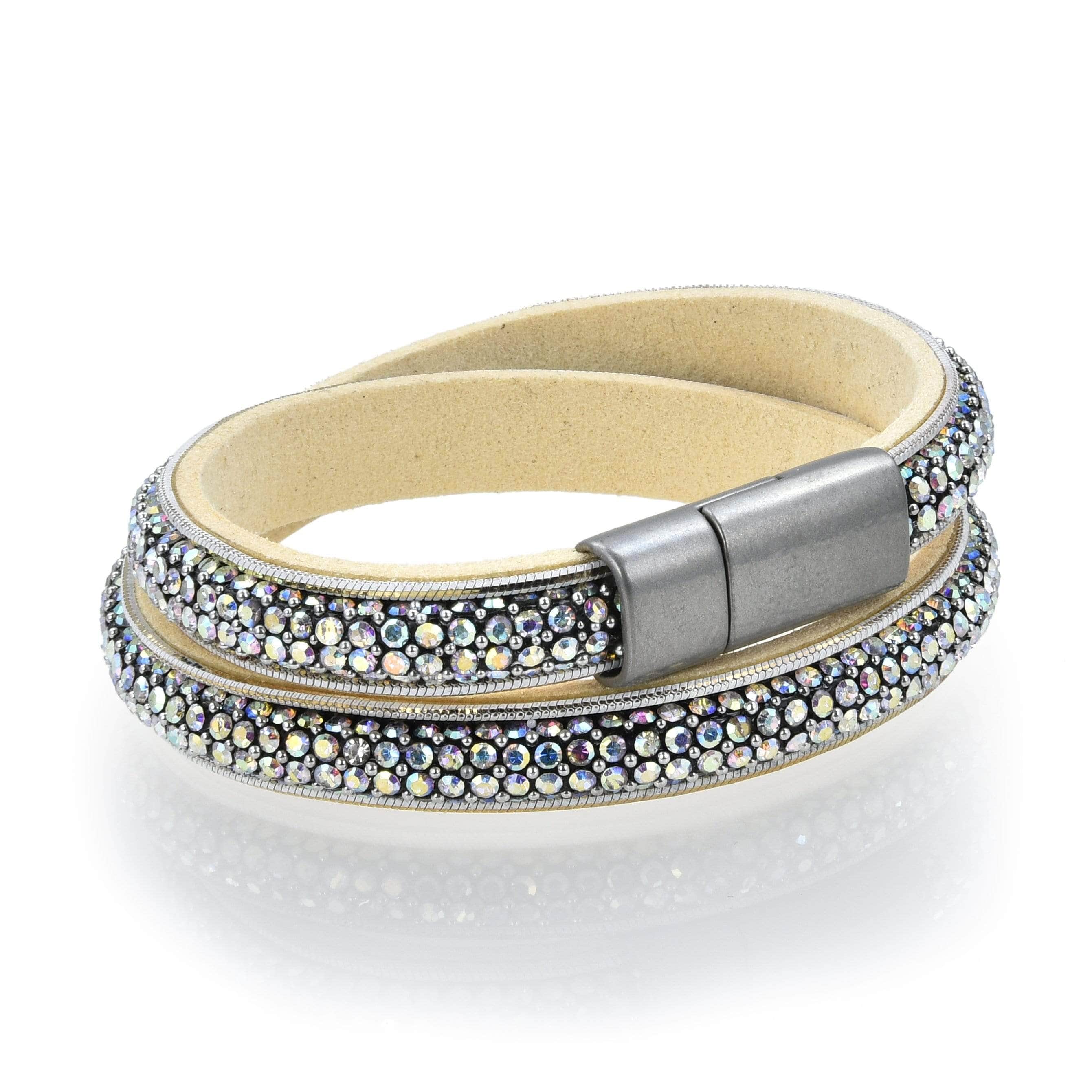 White Long Strand Diamond Bracelet back view