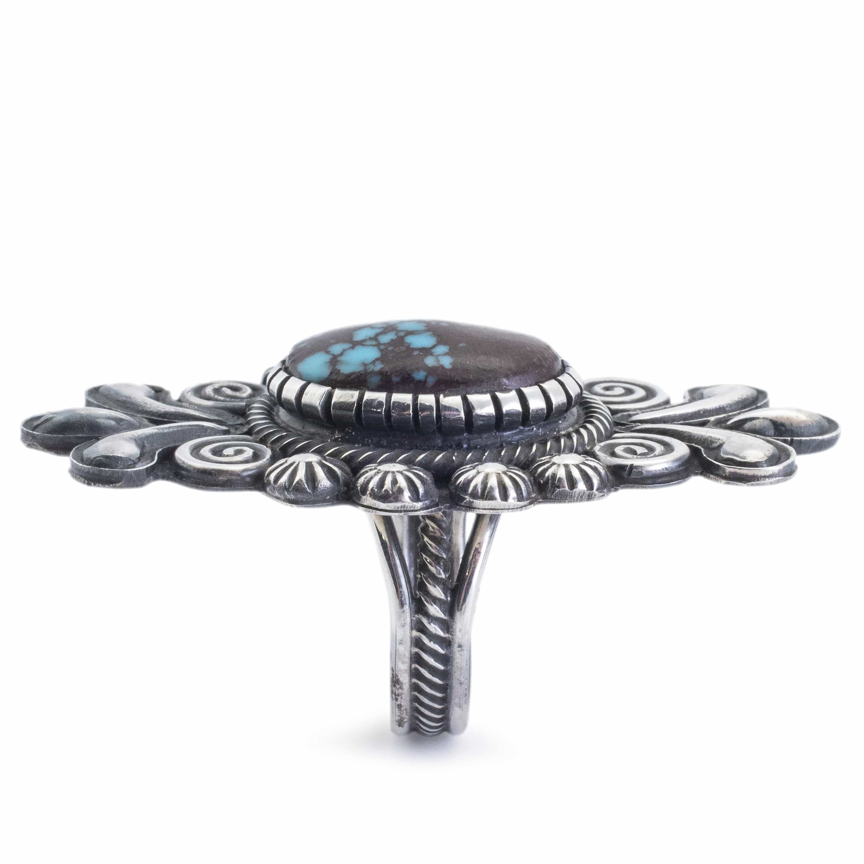Kalifano Native American Jewelry 7 Leon Martinez Egyptian Prince Turquoise USA Native American Made 925 Sterling Silver Ring NAR3800.001.7