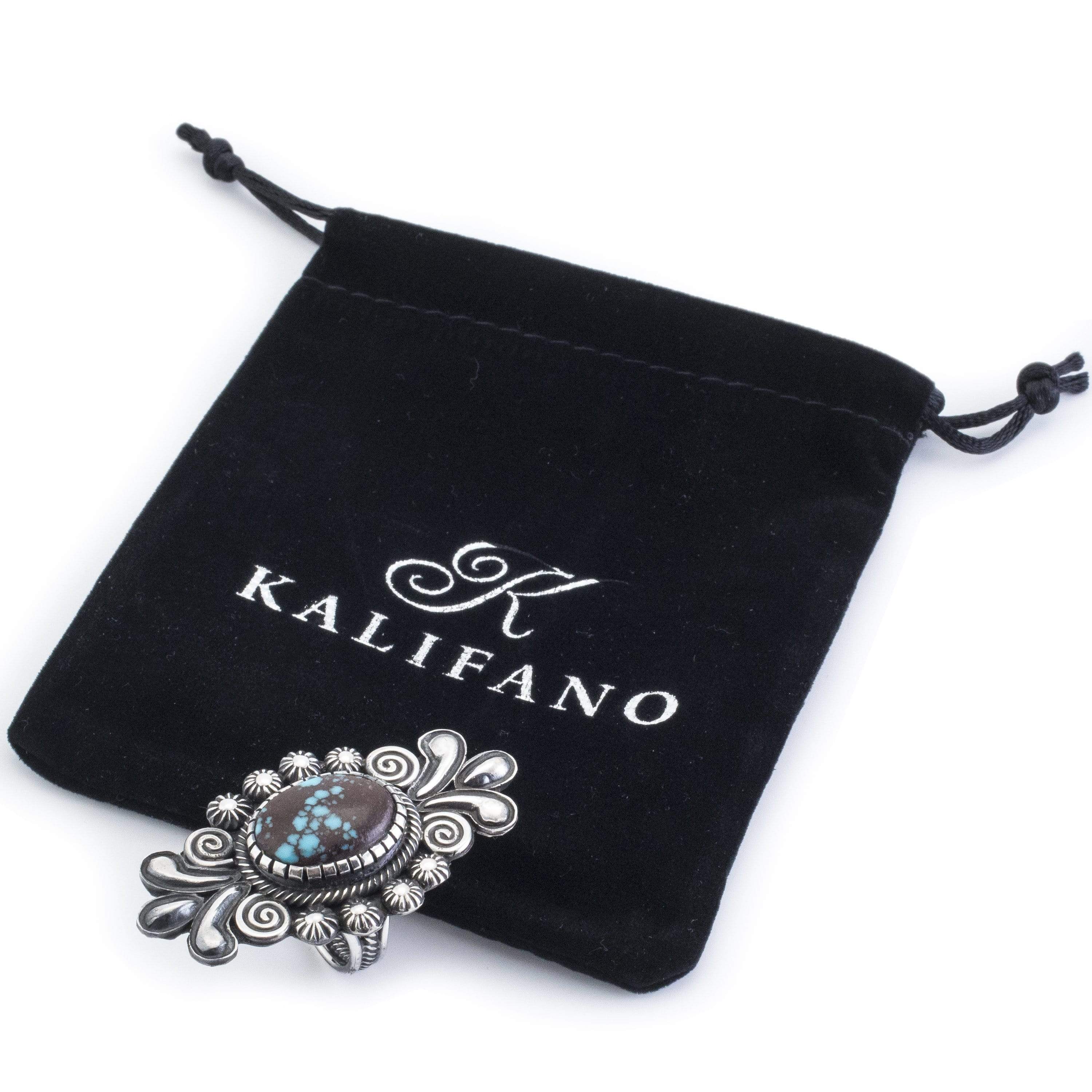 Kalifano Native American Jewelry 7 Leon Martinez Egyptian Prince Turquoise USA Native American Made 925 Sterling Silver Ring NAR3800.001.7