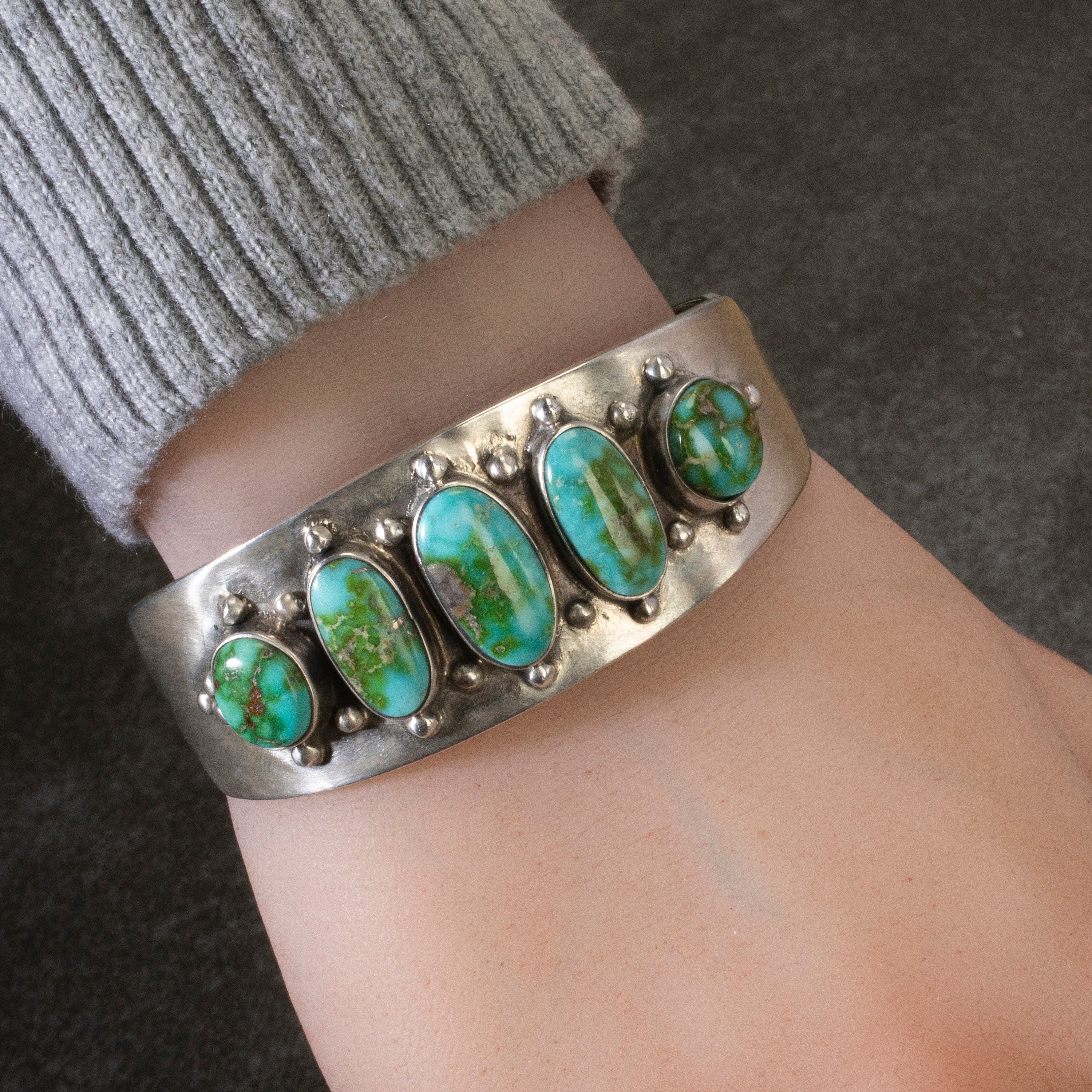 Kalifano Native American Jewelry Bobby Becenti Navajo Sonoran Gold Turquoise USA Native American Made 925 Sterling Silver Cuff NAB3000.011
