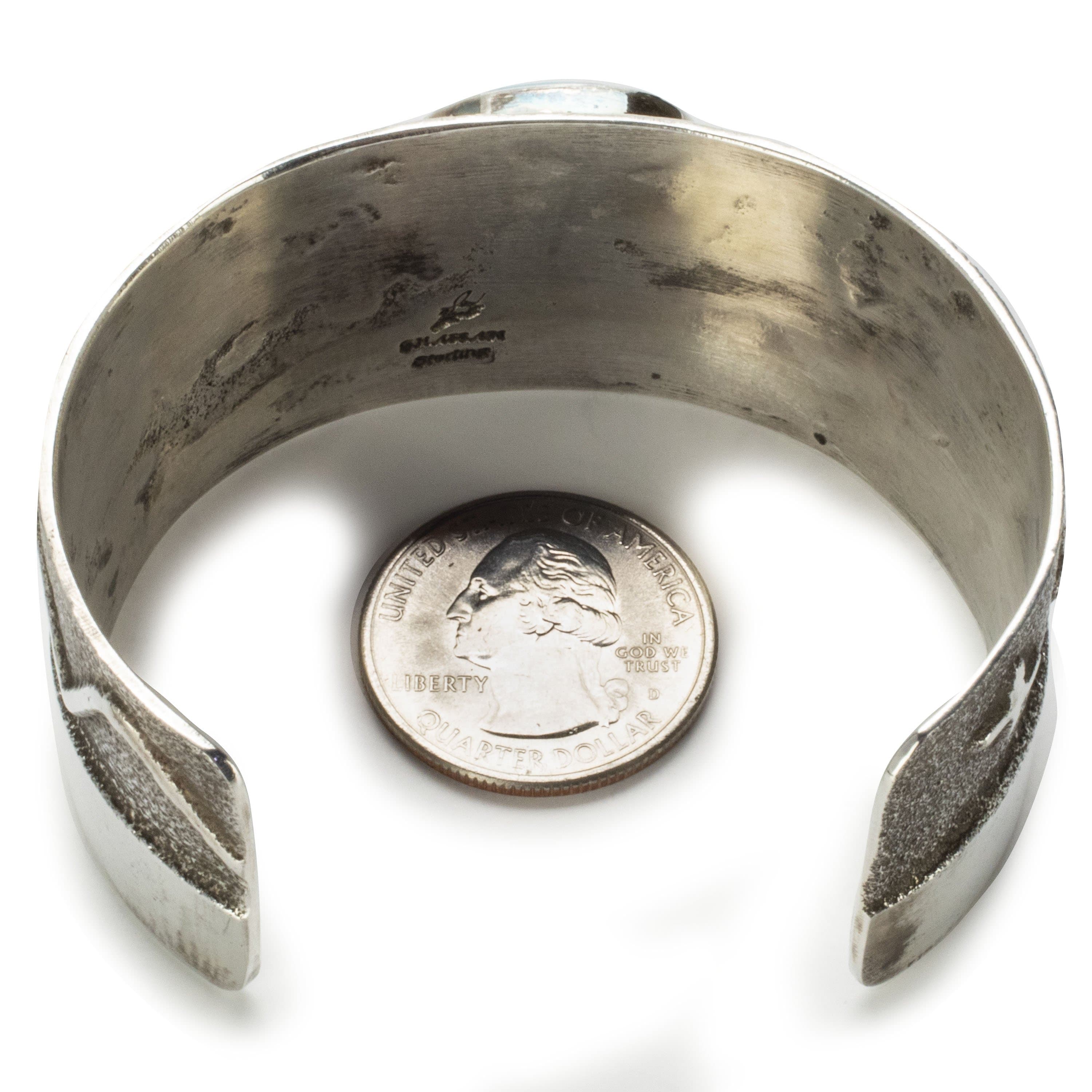 Kalifano Native American Jewelry Carico Lake Turquoise USA Native American Made 925 Sterling Silver Cuff NAB1300.004