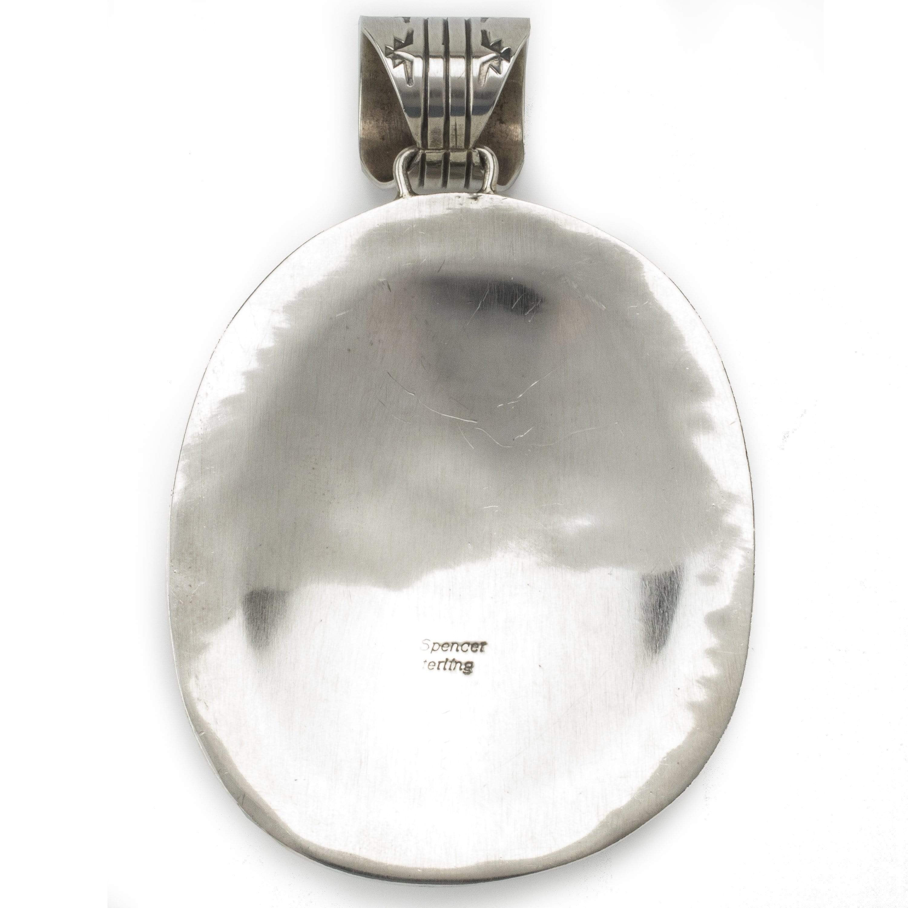 Kalifano Native American Jewelry Carico Lake Turquoise USA Native American Made 925 Sterling Silver Pendant NAN3300.001