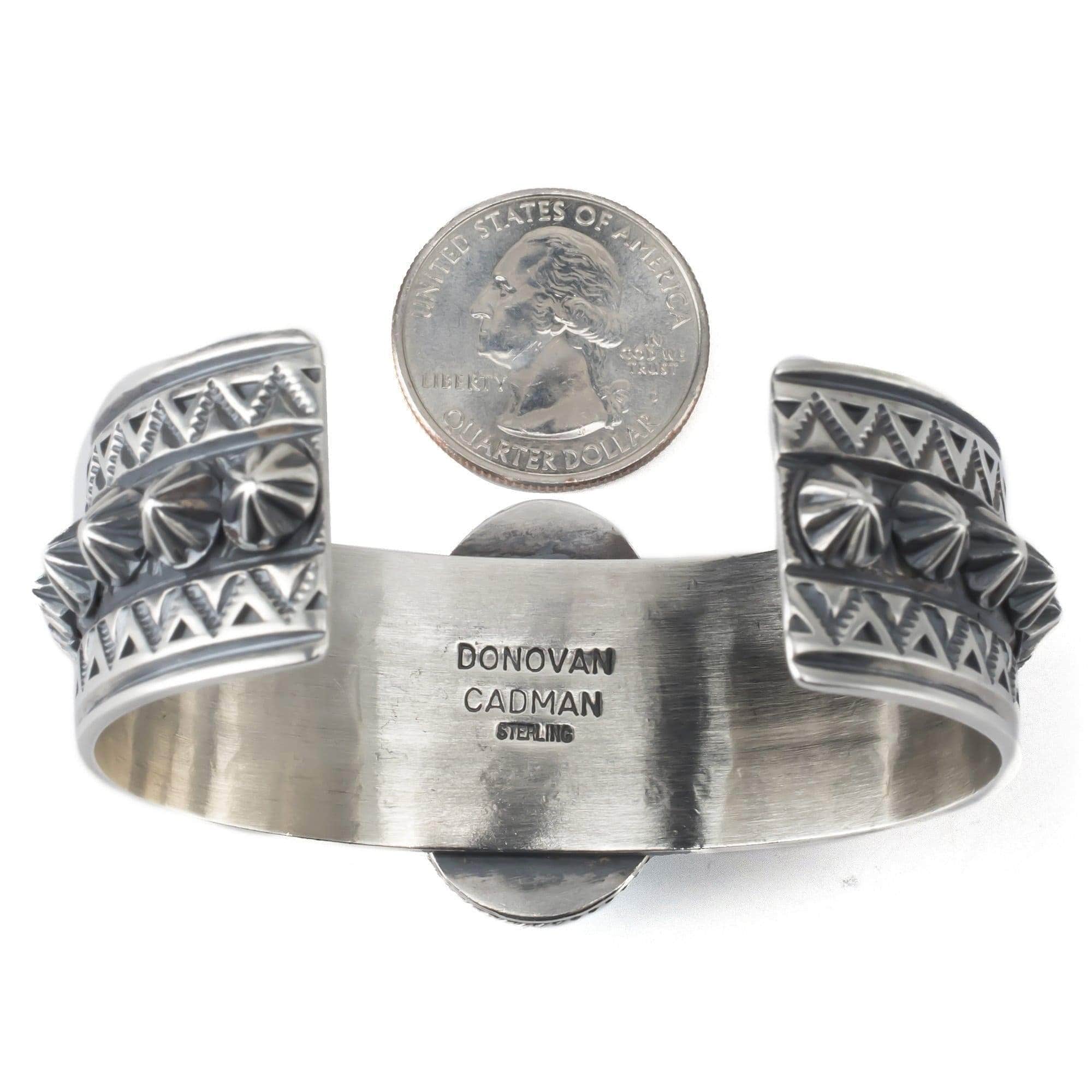 Kalifano Native American Jewelry Donovan Cadman Golden Hills Turquoise Native American Made 925 Sterling Silver Cuff NAB2700.002