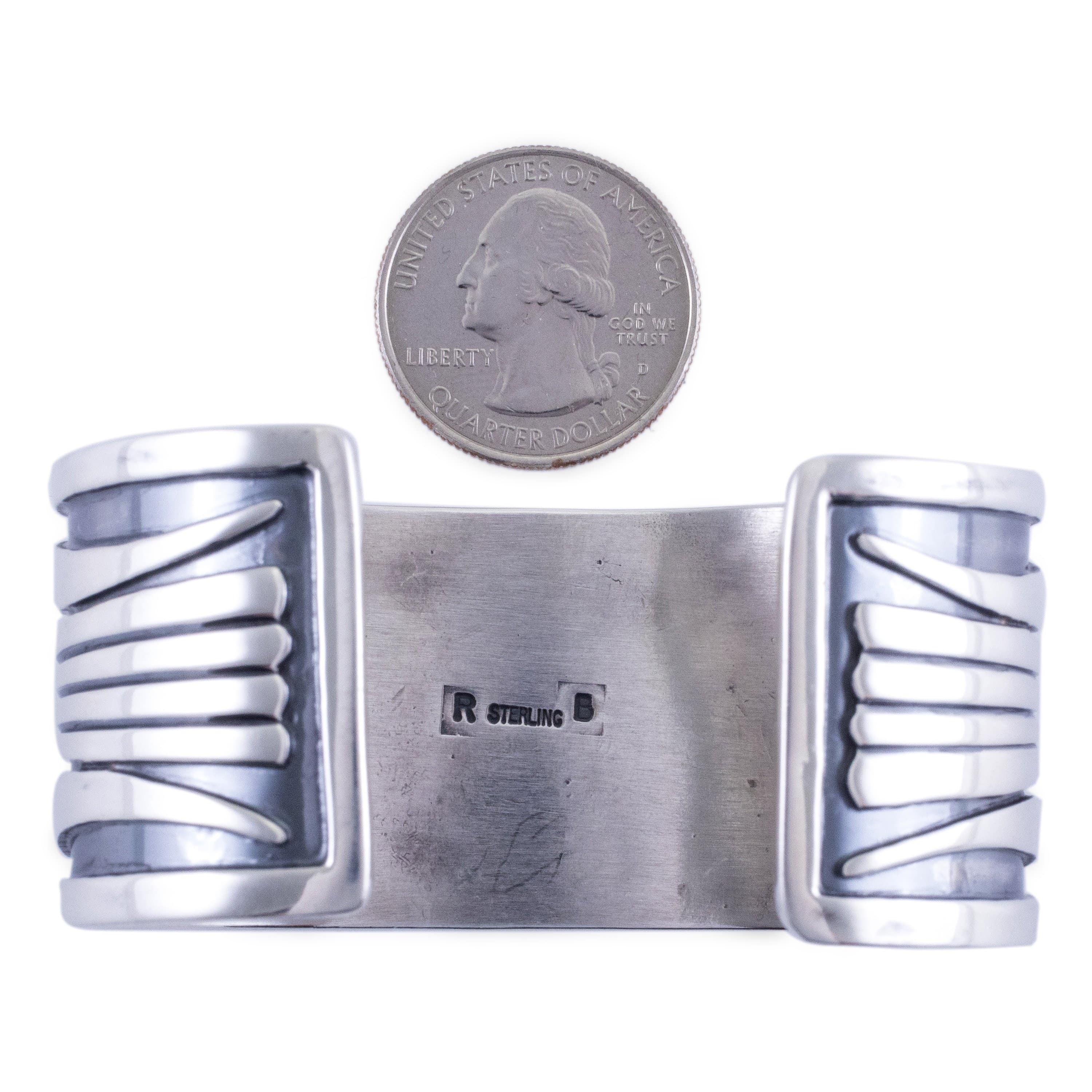 Kalifano Native American Jewelry Golden Hills Turquoise USA Native American Made 925 Sterling Silver Cuff NAB4500.006