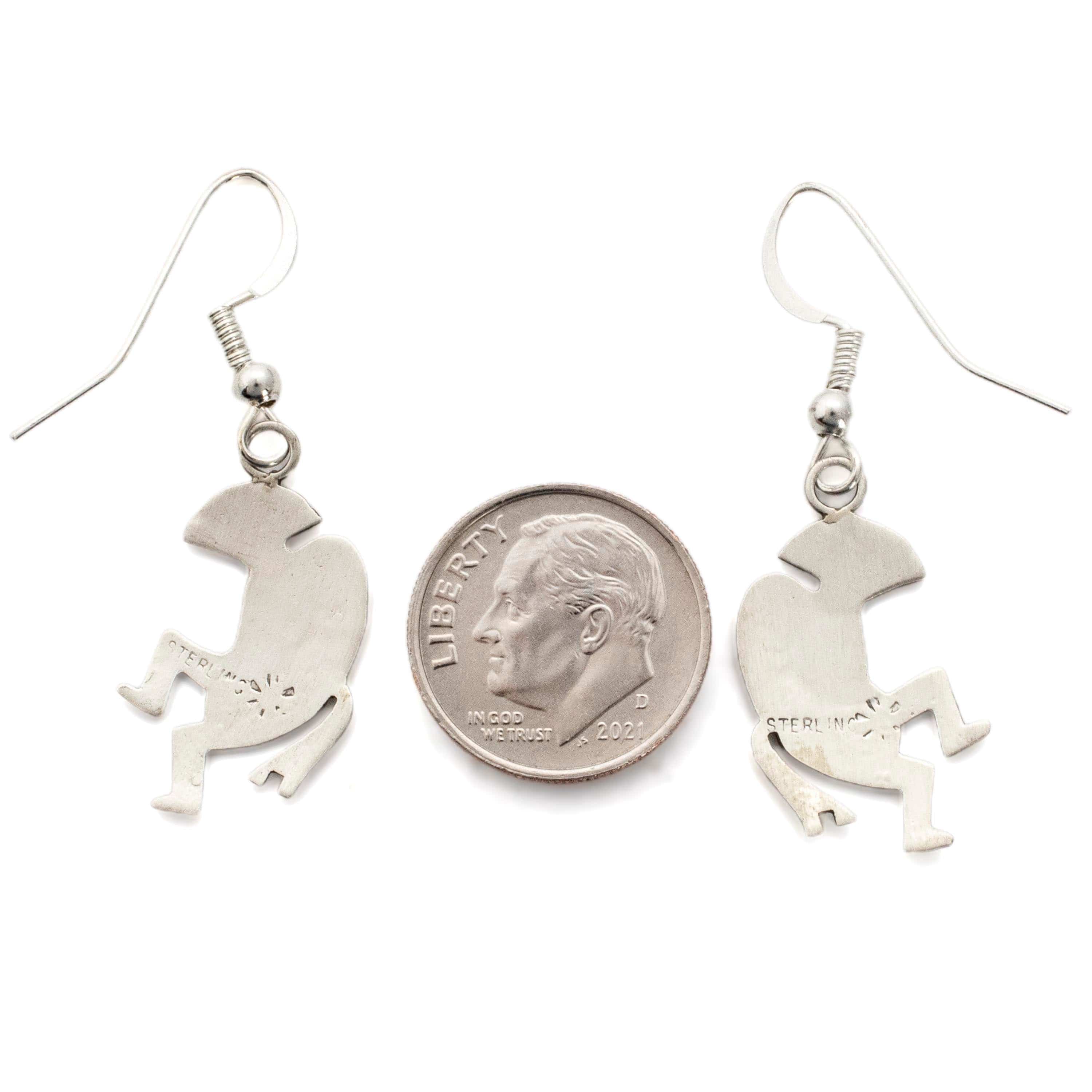 Kalifano Native American Jewelry Kokopelli USA Native American Made Sterling Silver Earrings NAE150.006