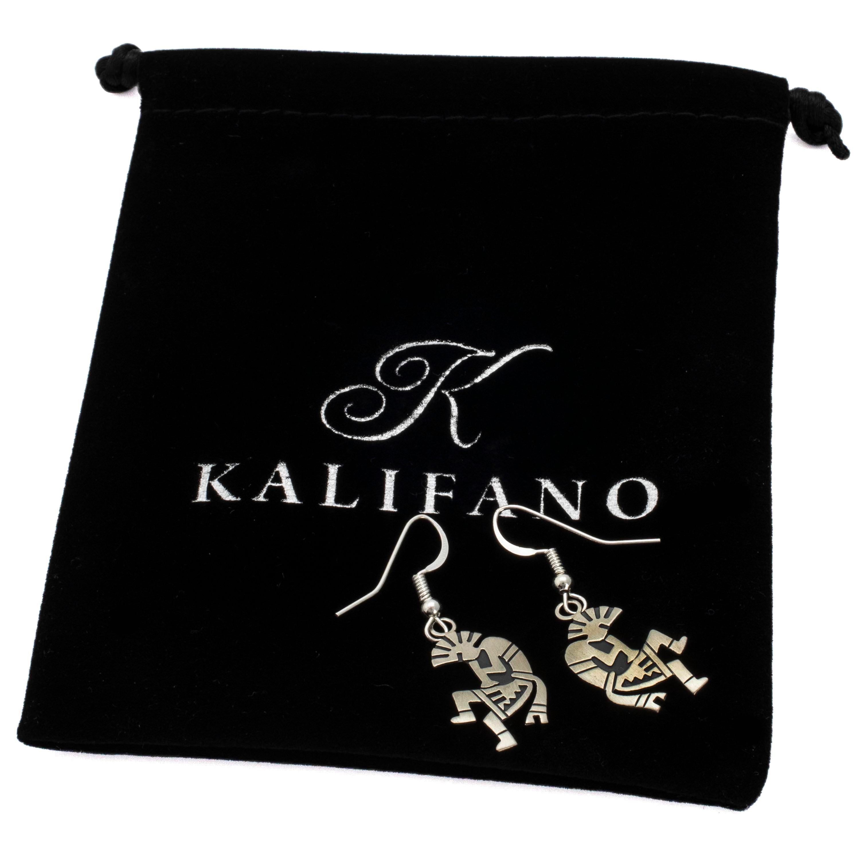 Kalifano Native American Jewelry Kokopelli USA Native American Made Sterling Silver Earrings NAE150.006