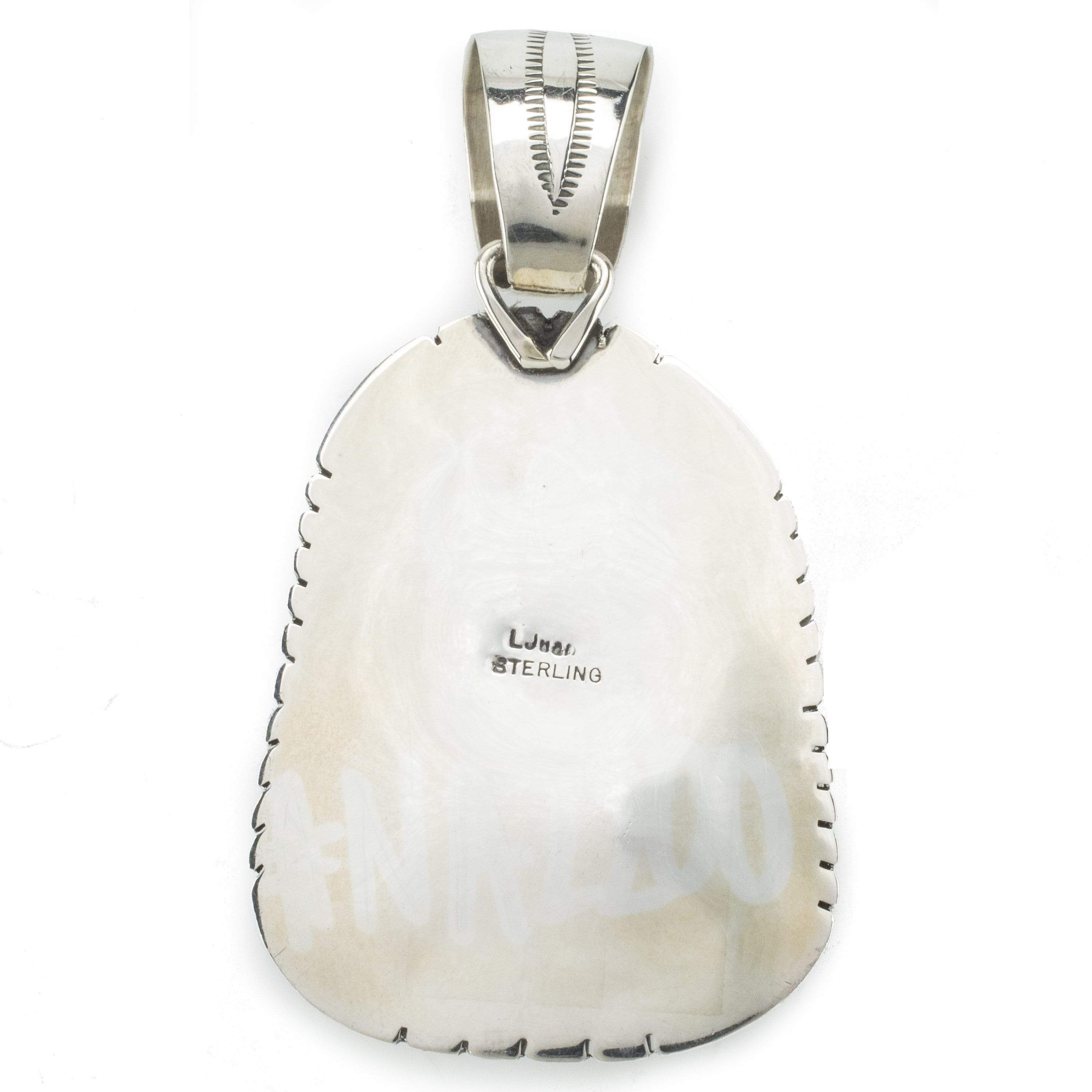 Kalifano Native American Jewelry L. Juan Campitos Turquoise USA Native American Made 925 Sterling Silver Pendant NAN2200.003