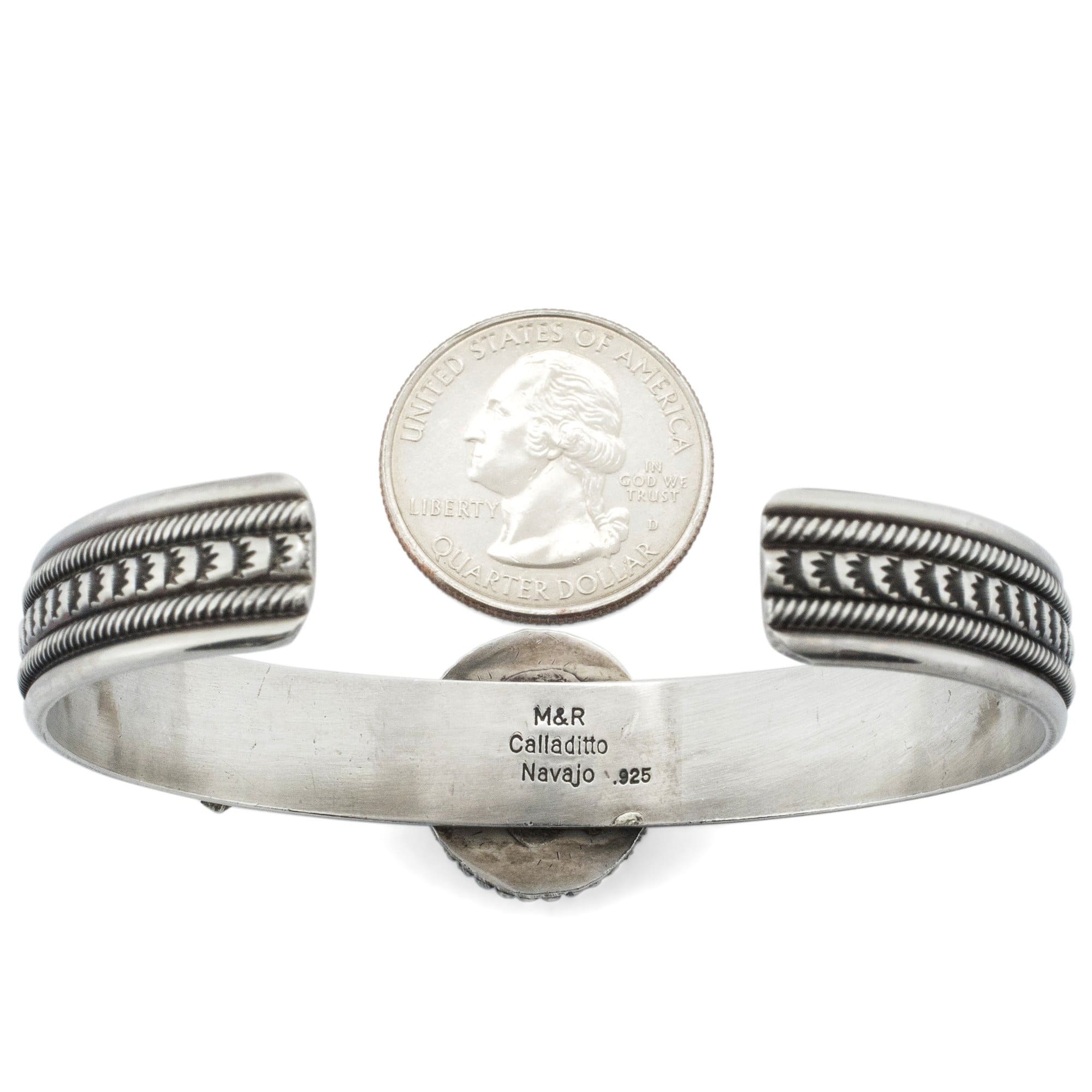Kalifano Native American Jewelry Navajo Kingman Turquoise and Coral USA Native American Made 925 Sterling Silver Cuff NAB1200.002
