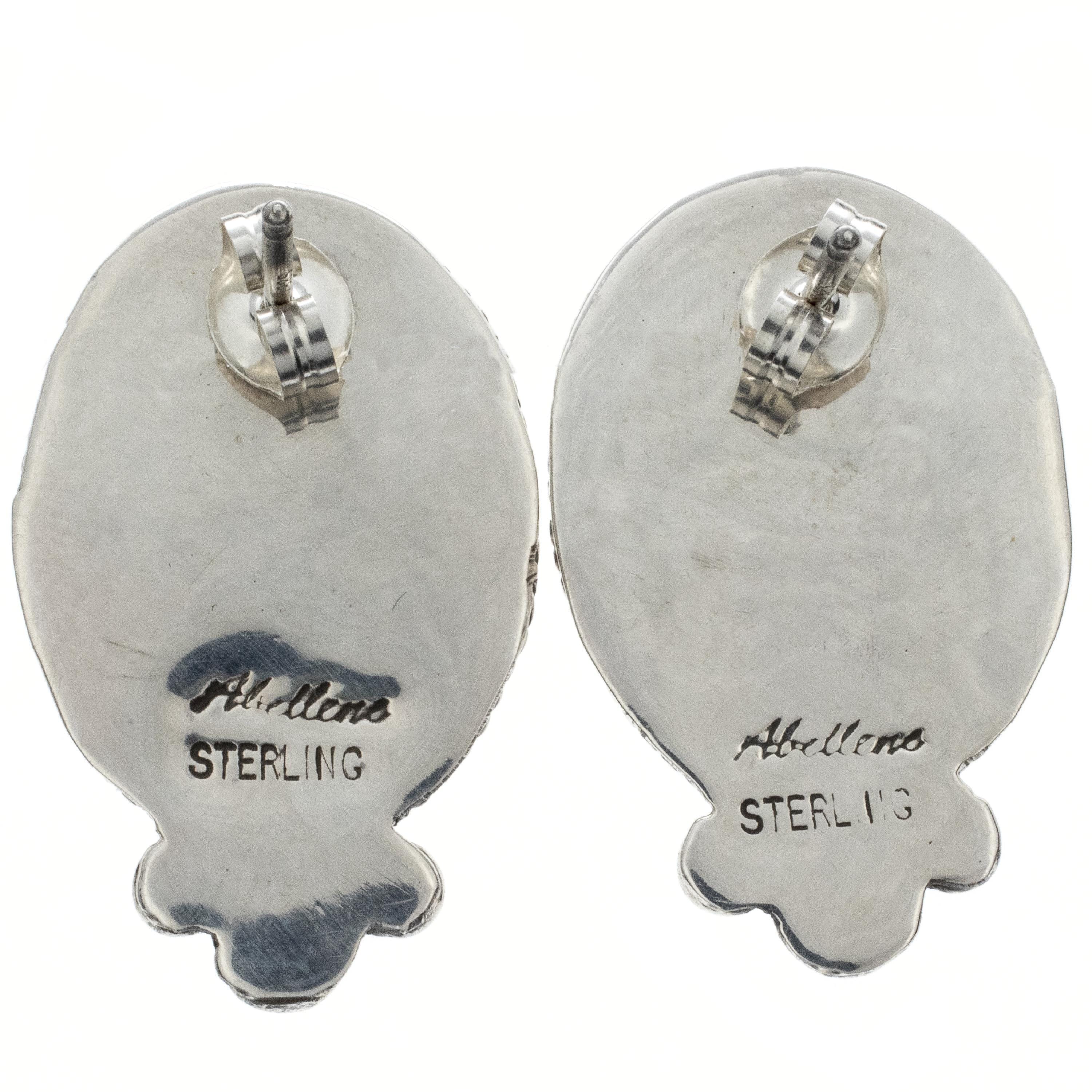 Kalifano Native American Jewelry Rhodonite USA Native American Made Earrings NAE600.007