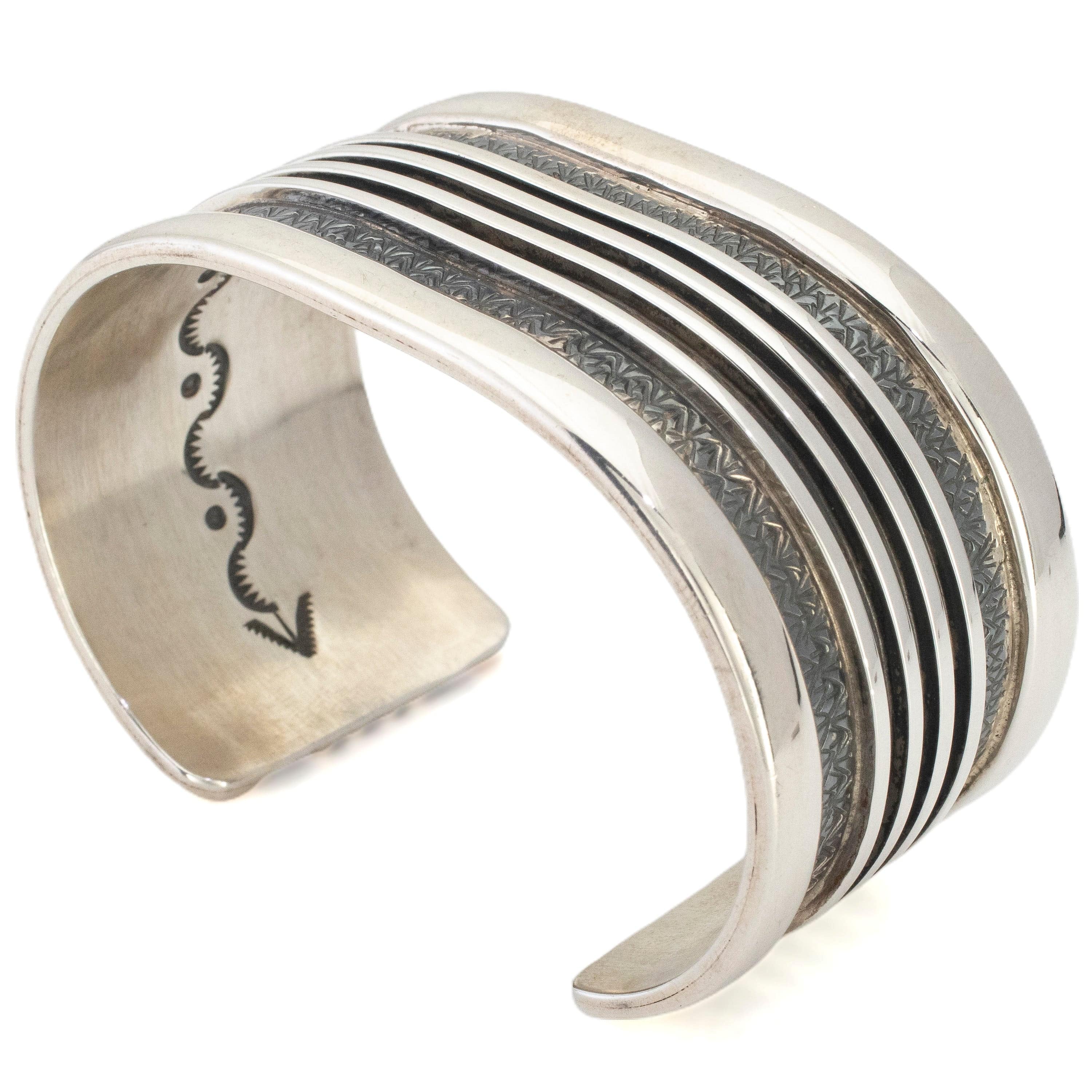 Kalifano Native American Jewelry Ronald Tom Nakai Navajo USA Native American Made 925 Sterling Silver Cuff NAB1600.008