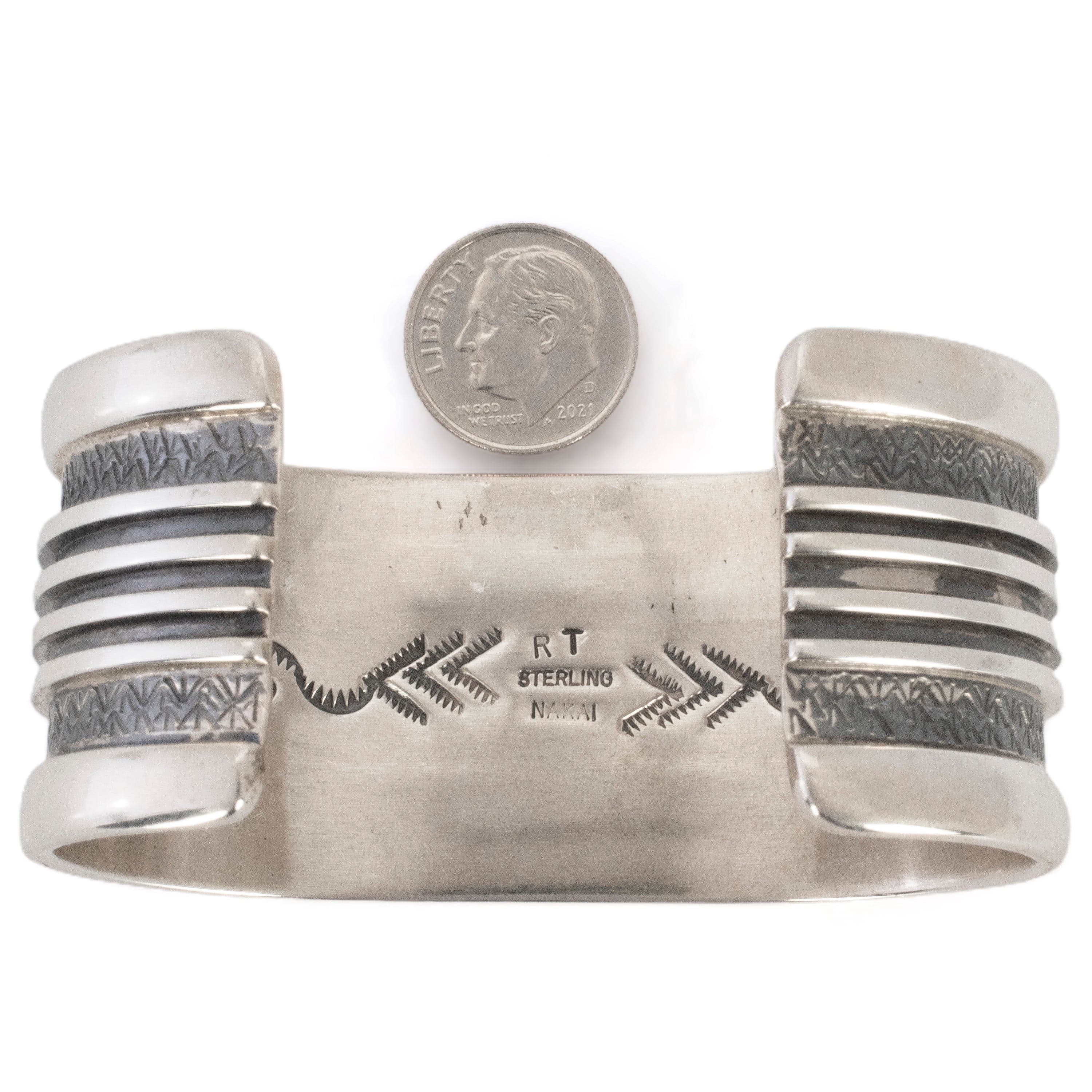 Kalifano Native American Jewelry Ronald Tom Nakai Navajo USA Native American Made 925 Sterling Silver Cuff NAB1600.008