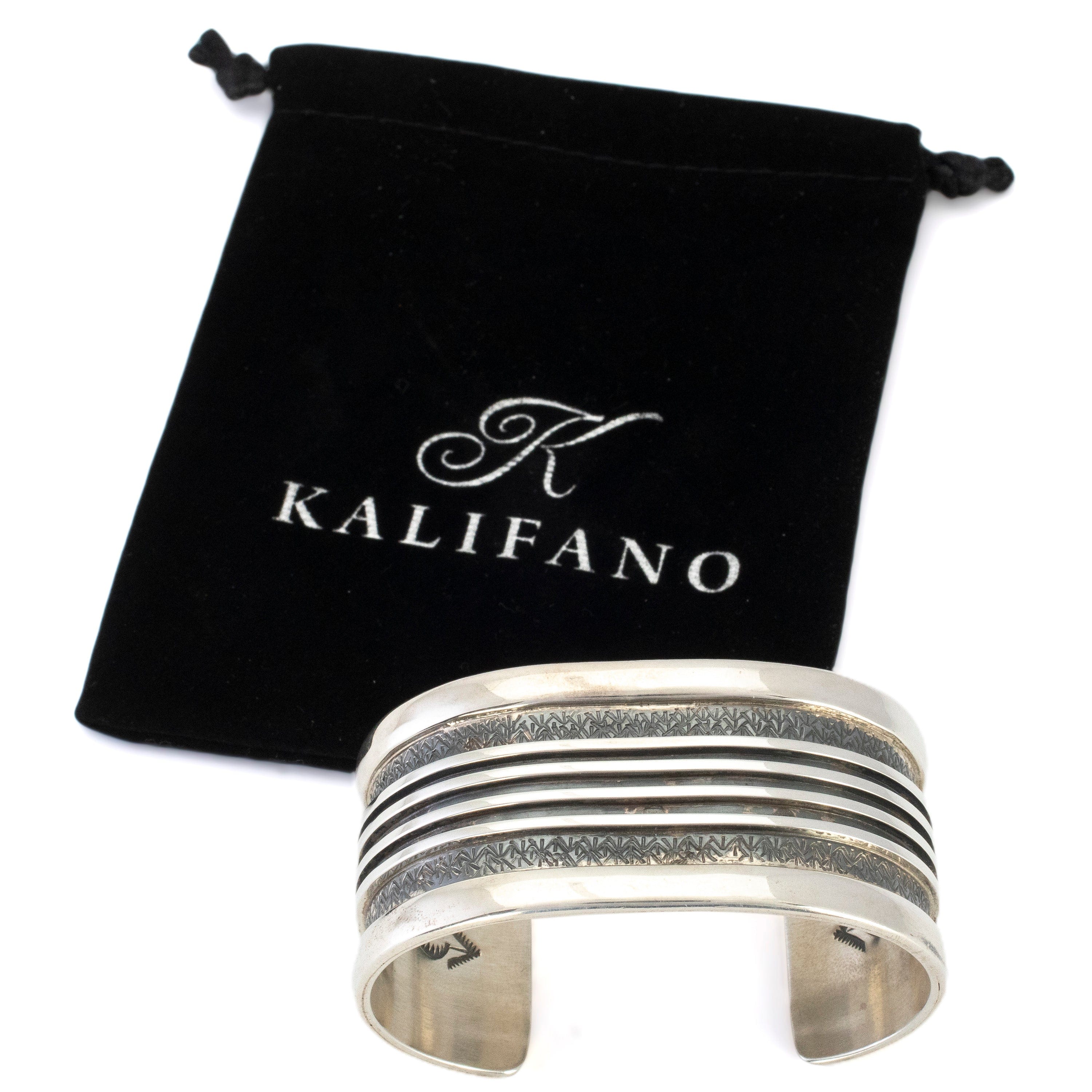 Kalifano Native American Jewelry Ronald Tom Nakai Navajo USA Native American Made 925 Sterling Silver Cuff NAB1600.008