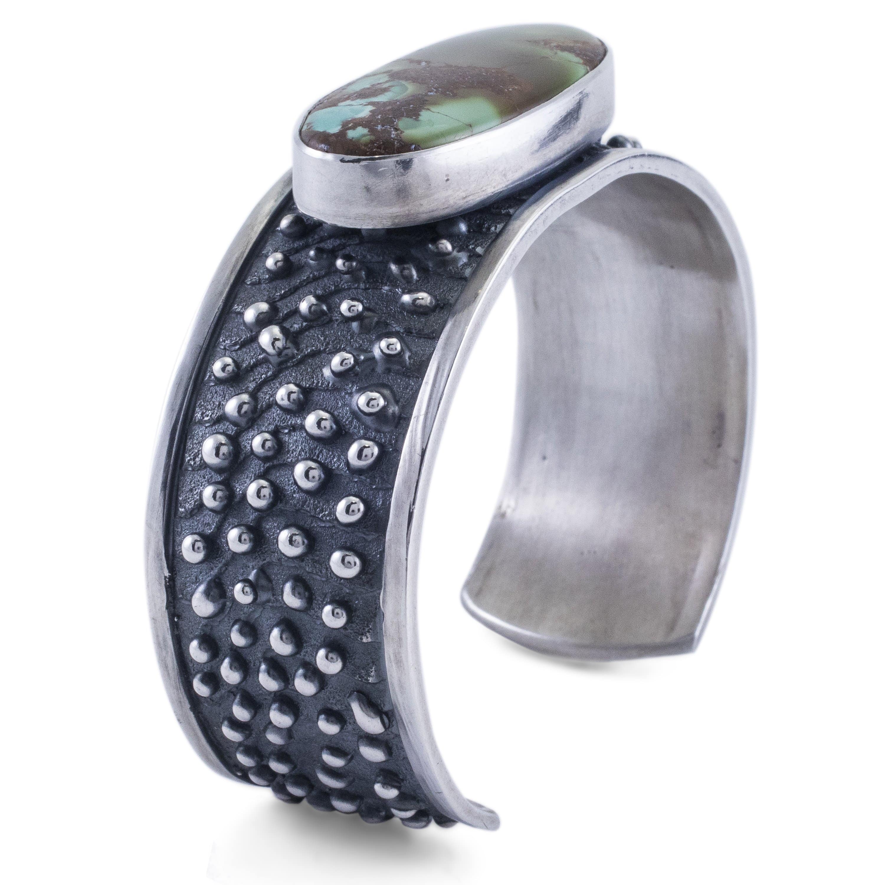 Kalifano Native American Jewelry Royston Turquoise USA Native American Made 925 Sterling Silver Cuff NAB2600.002
