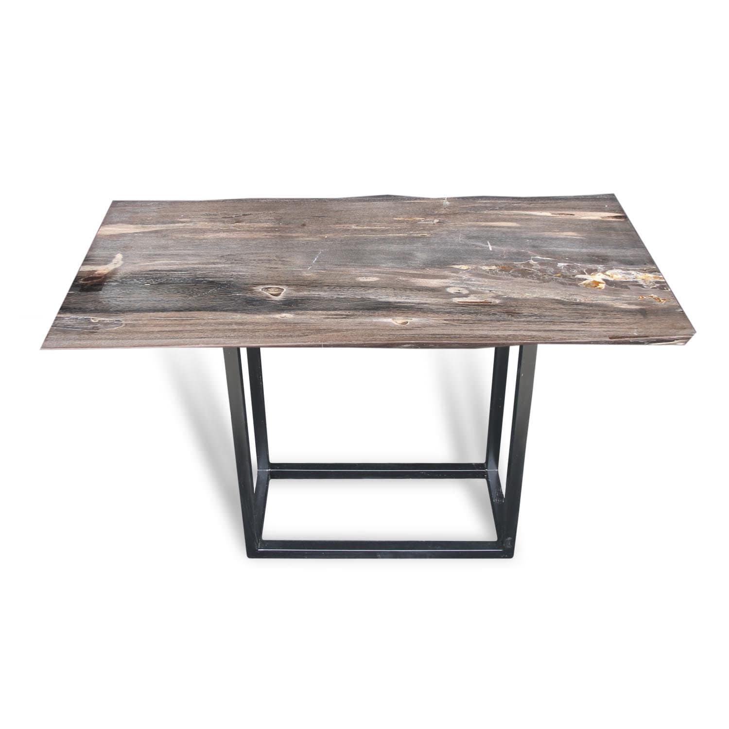 Kalifano Petrified Wood Natural Polished Petrified Wood Console Table from Indonesia - 47" / 146 lbs PWR7900.001