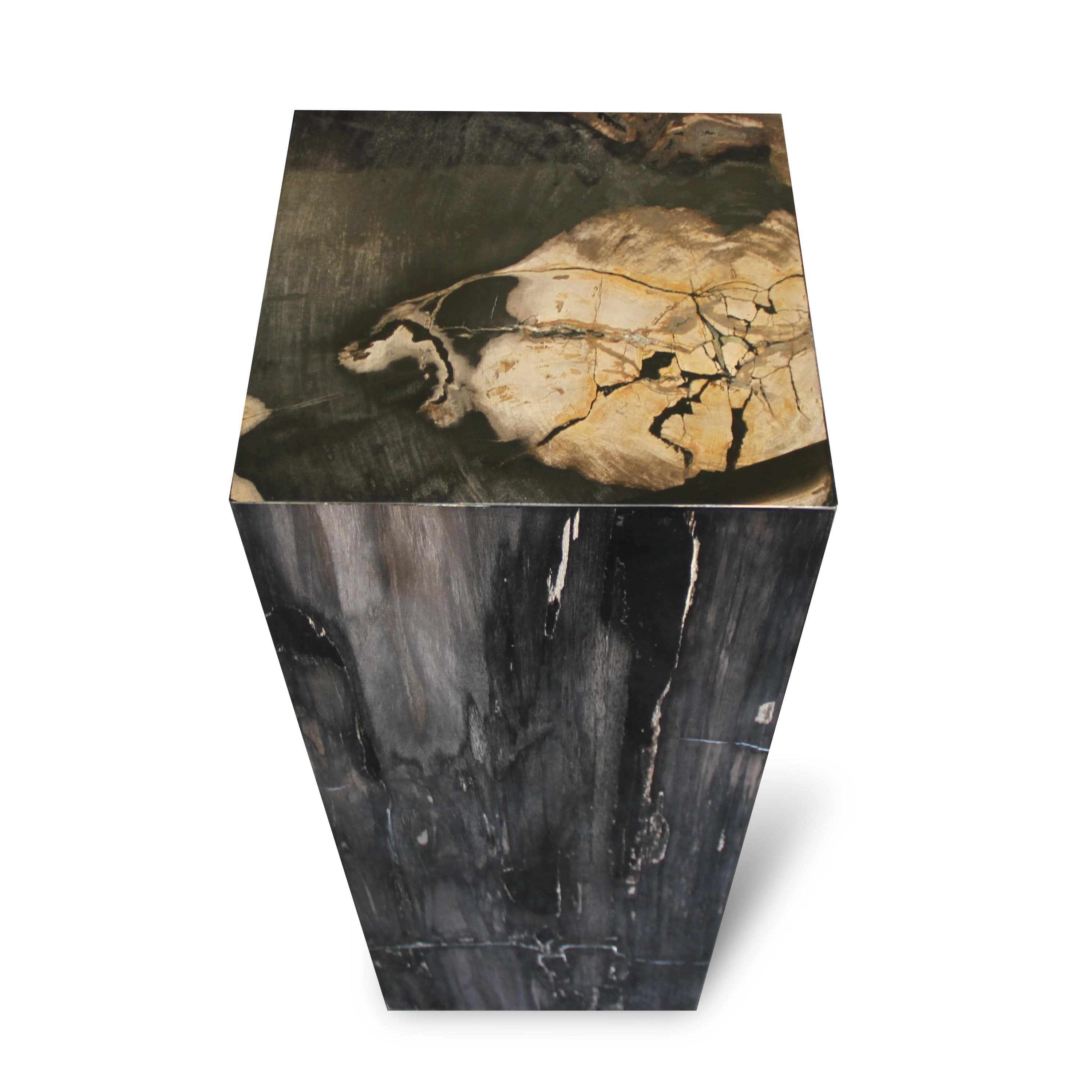 Kalifano Petrified Wood Petrified Wood Hollow Square Pedestal from Indonesia - 39" / 202 lbs PWP8000.009