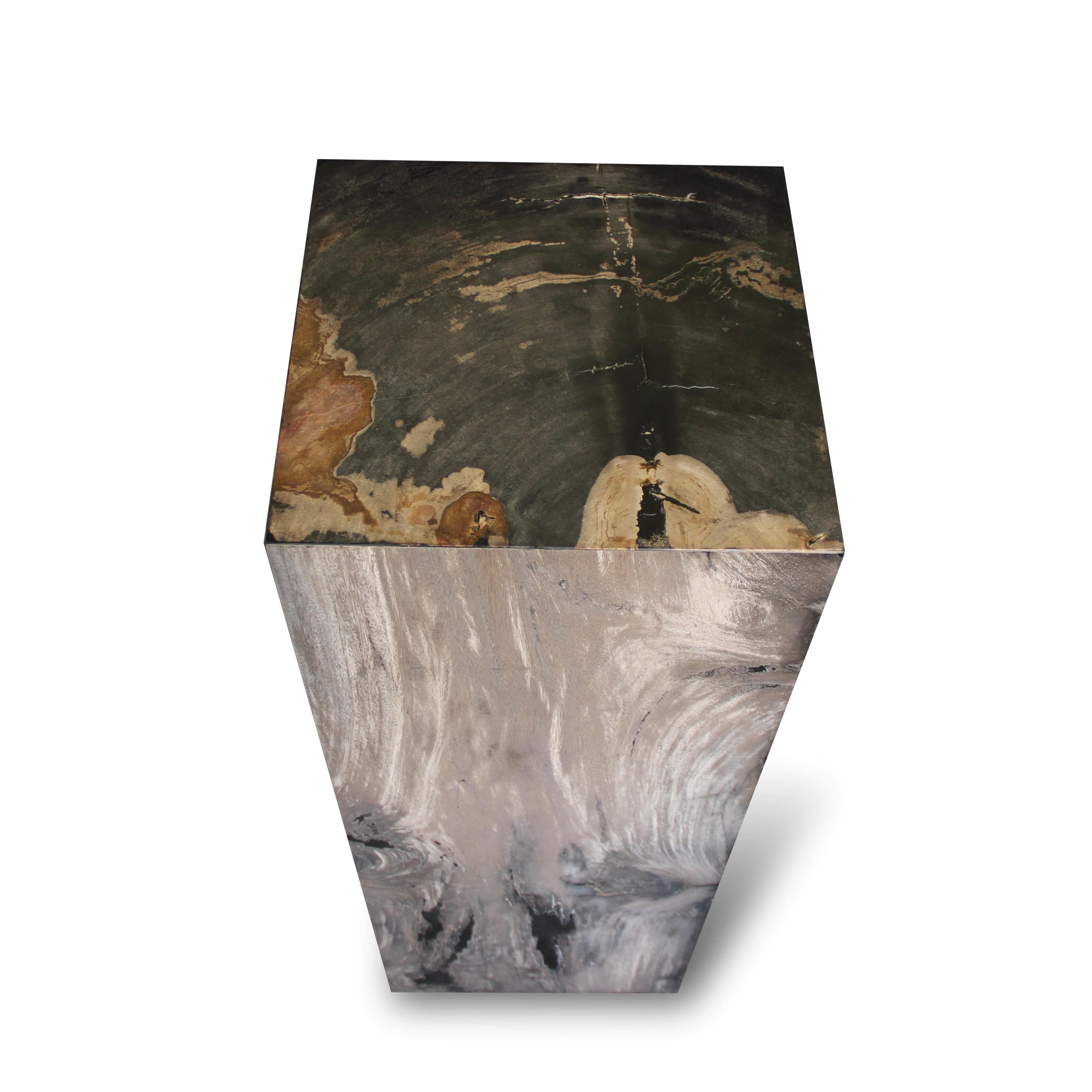 Kalifano Petrified Wood Petrified Wood Hollow Square Pedestal from Indonesia - 39" / 202 lbs PWP8000.012