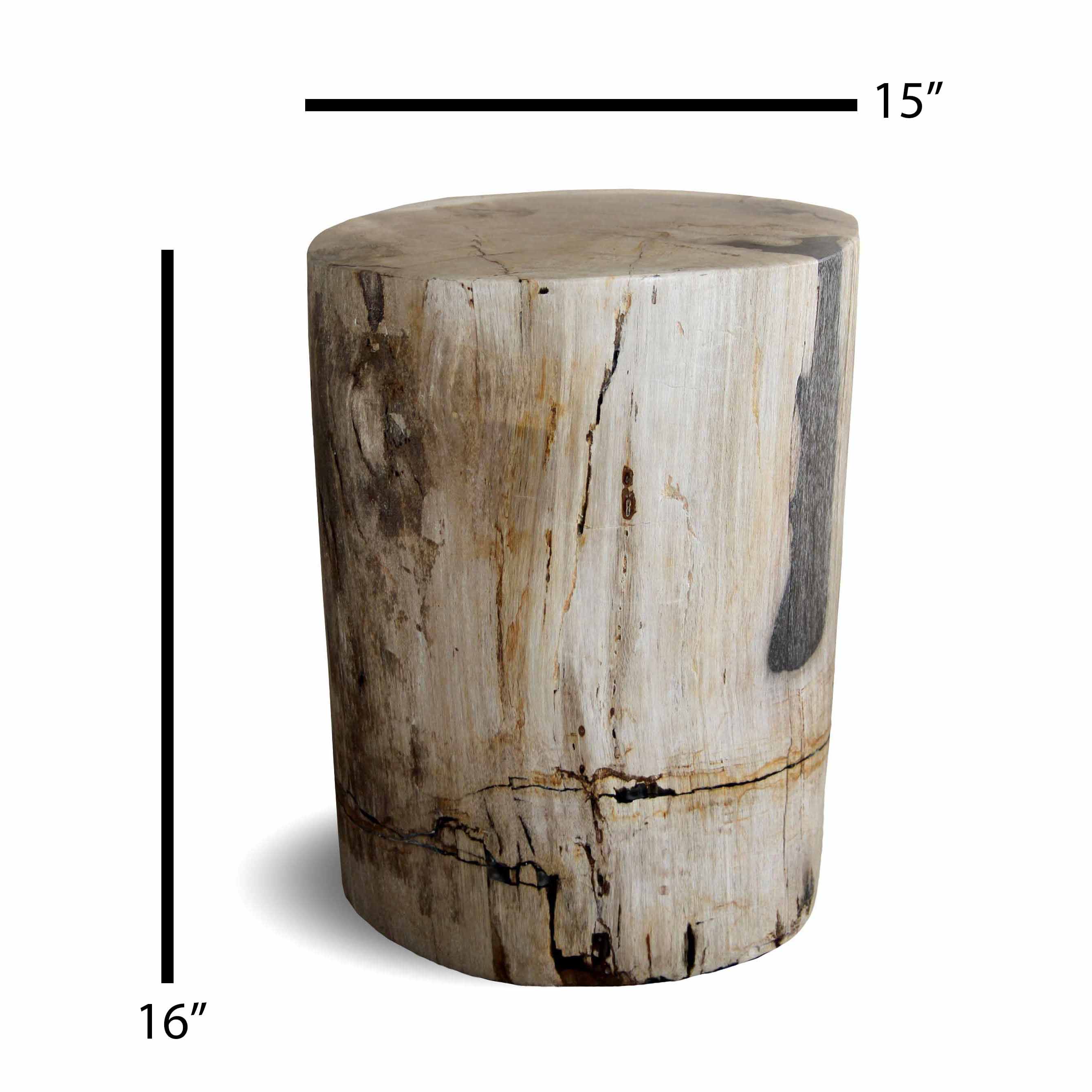Kalifano Petrified Wood Petrified Wood Round Stump / Stool from Indonesia - 16" / 157 lbs PWS2800.005