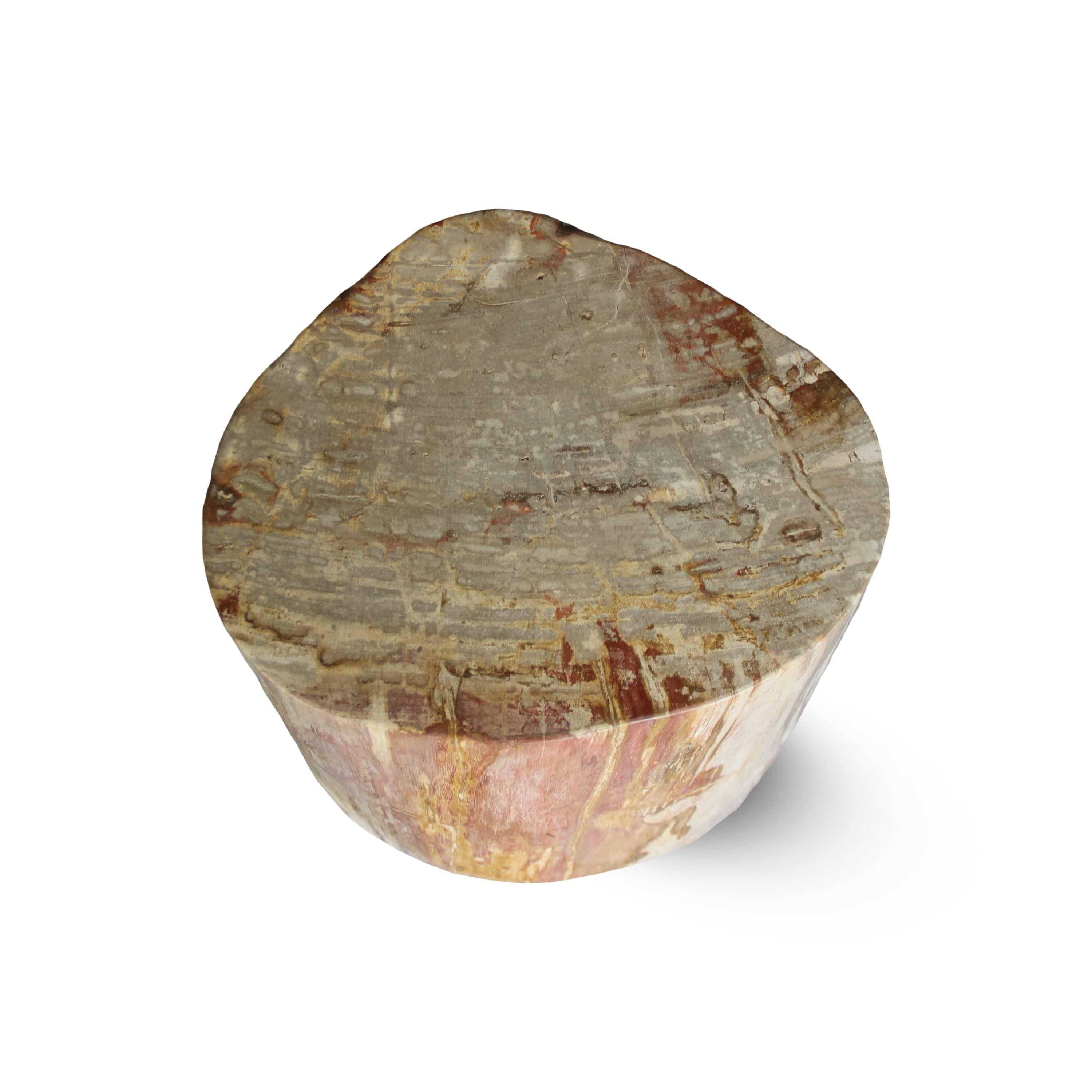 Kalifano Petrified Wood Petrified Wood Round Stump / Stool from Indonesia - 16" / 169 lbs PWS3200.005