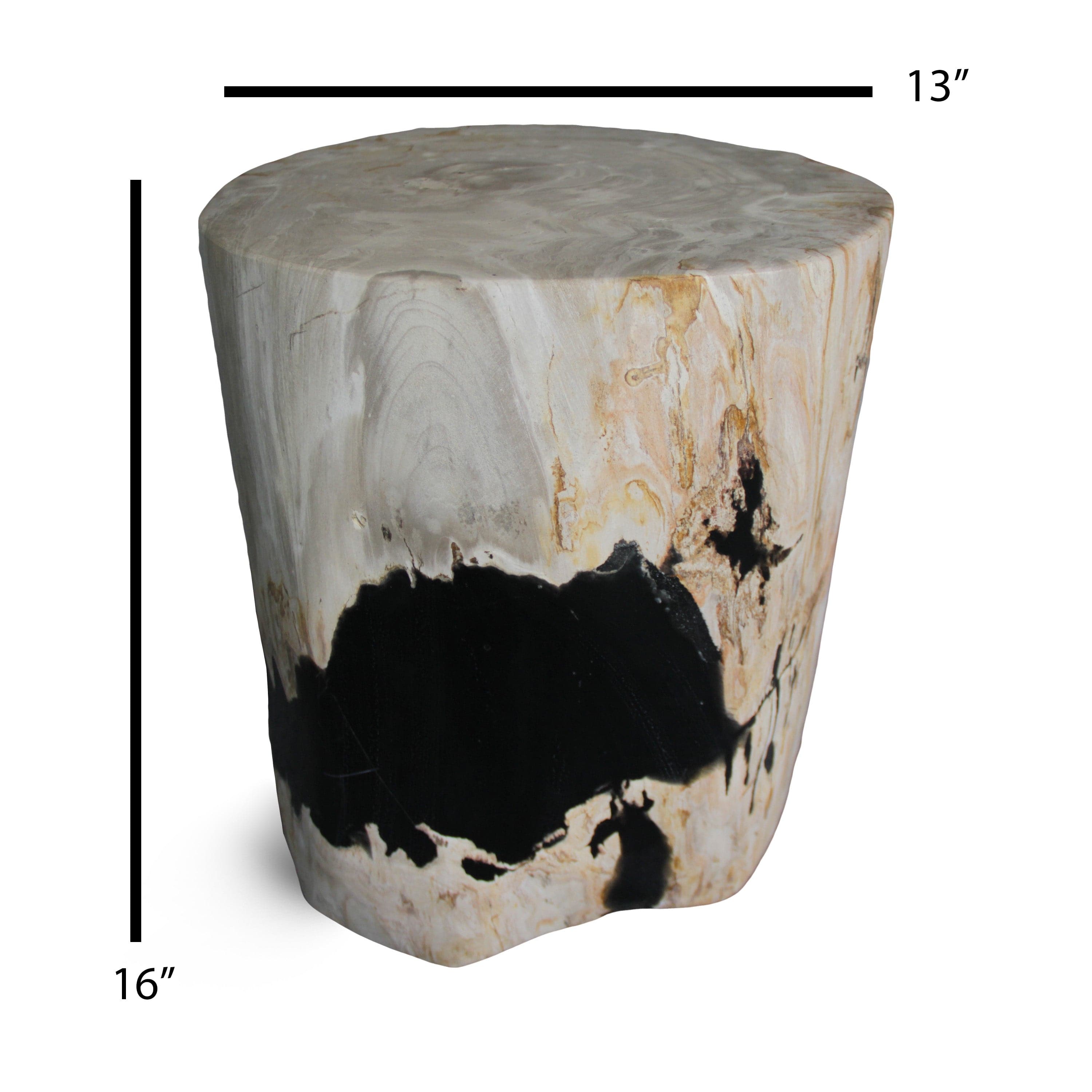 Kalifano Petrified Wood Petrified Wood Round Stump / Stool from Indonesia - 16" / 180 lbs PWS3400.010