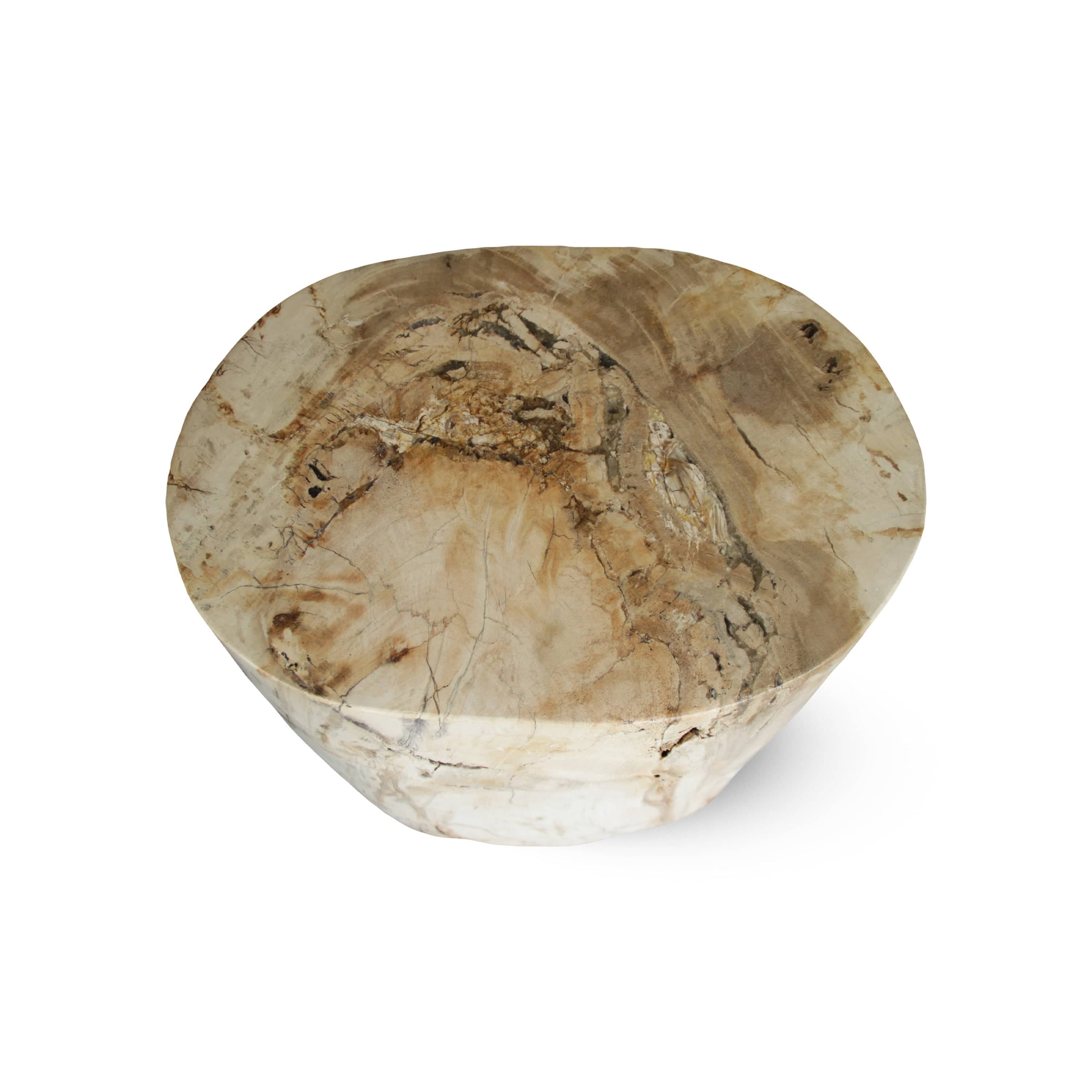 Kalifano Petrified Wood Petrified Wood Round Stump / Stool from Indonesia - 18" / 290 lbs PWS5400.003