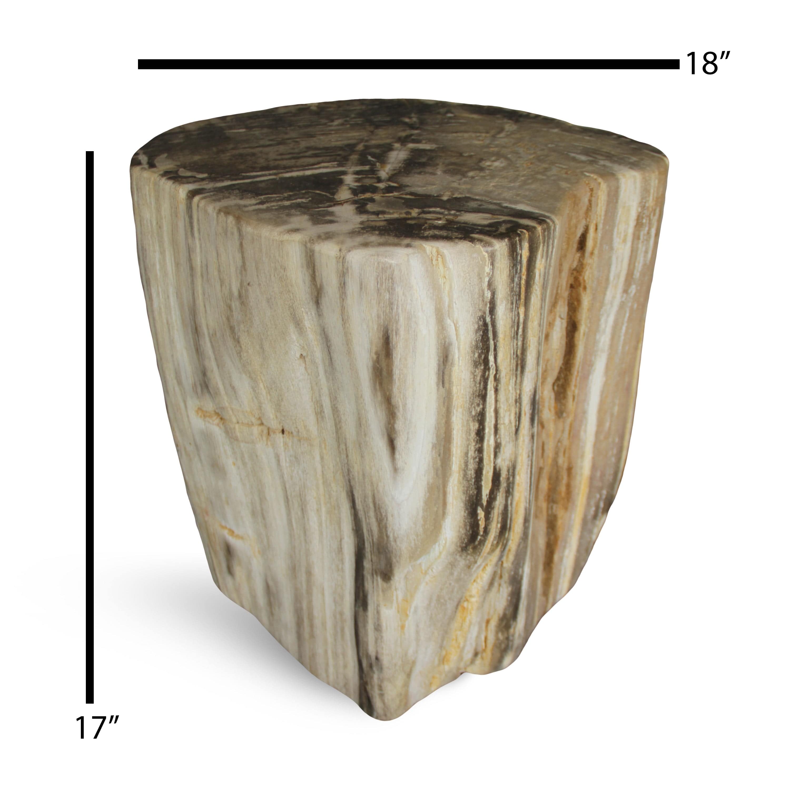 Kalifano Petrified Wood Petrified Wood Round Stump / Stool from Indonesia - 18" / 295 lbs PWS5400.002