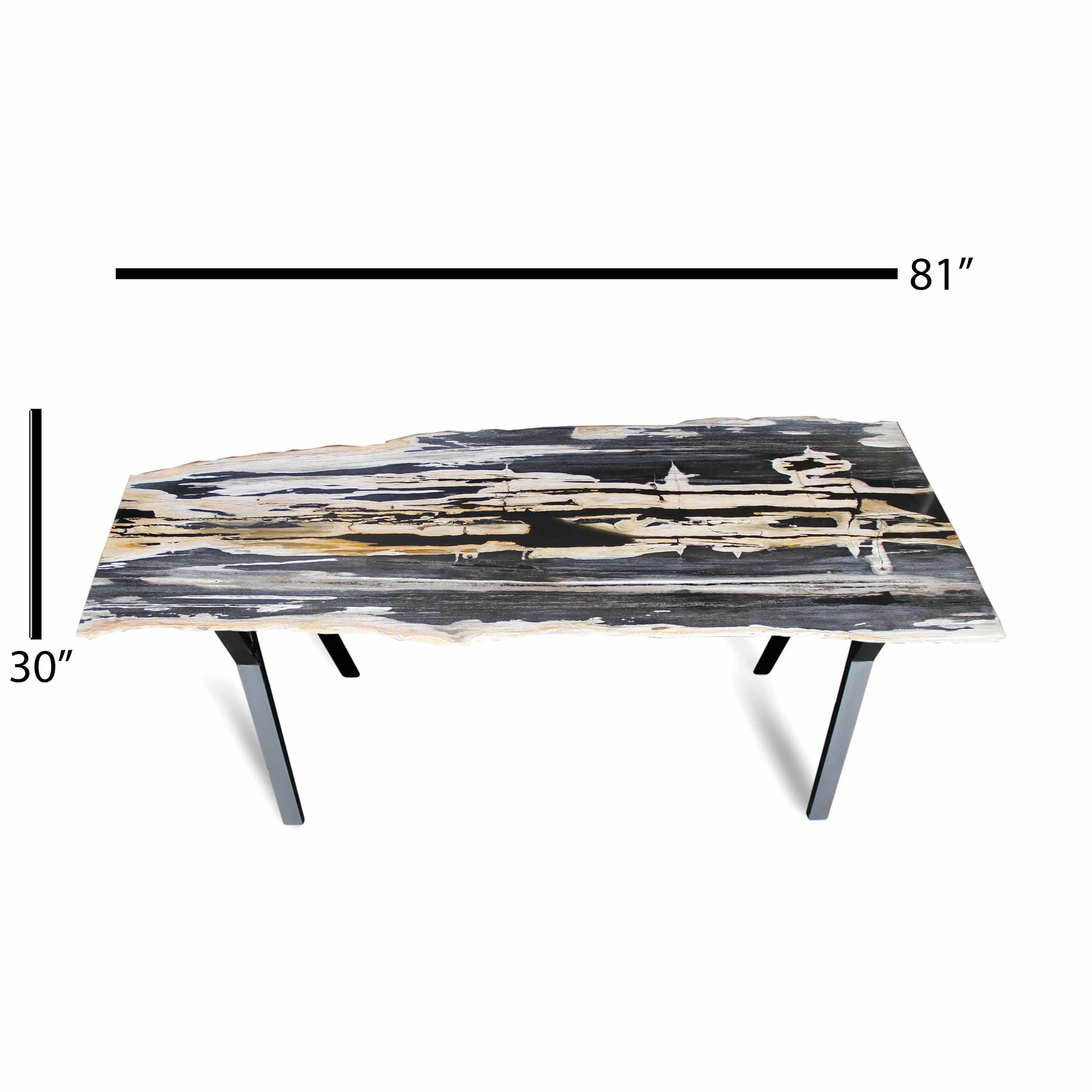 Kalifano Petrified Wood Polished Petrified Wood Console from Indonesia - 81" / 496 lbs PWR18000.001