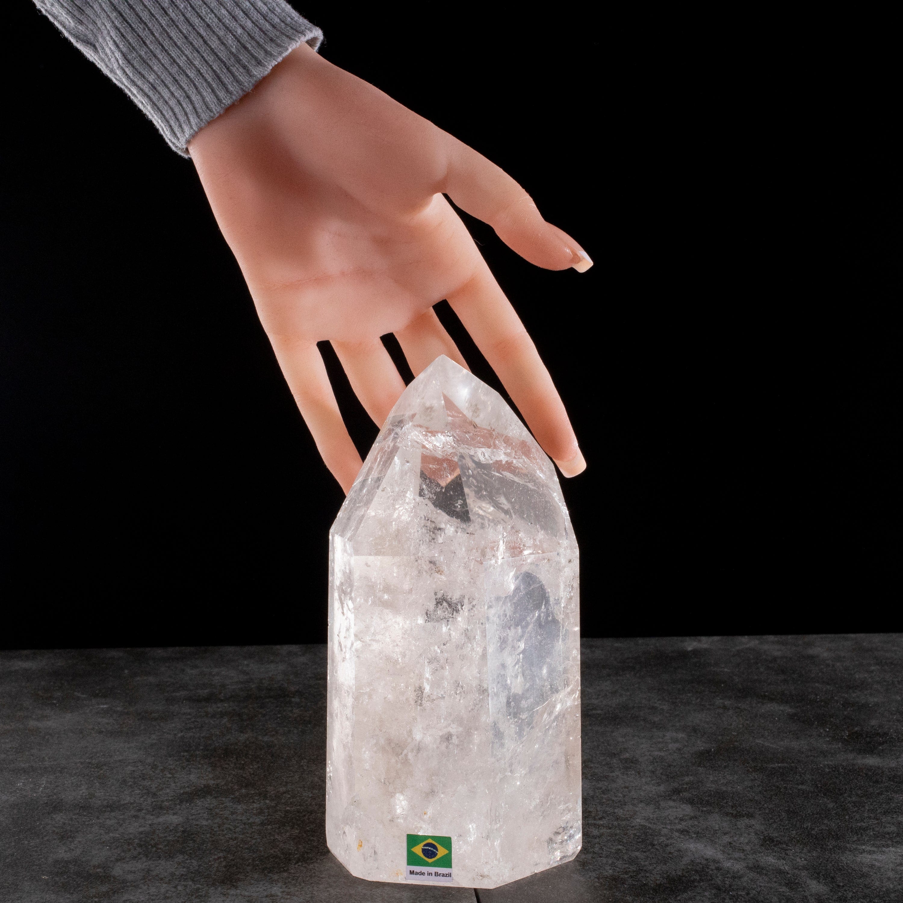 Kalifano Quartz Natural Quartz Obelisk from Brazil - 6.5" / 1,495 grams QZ1800.005