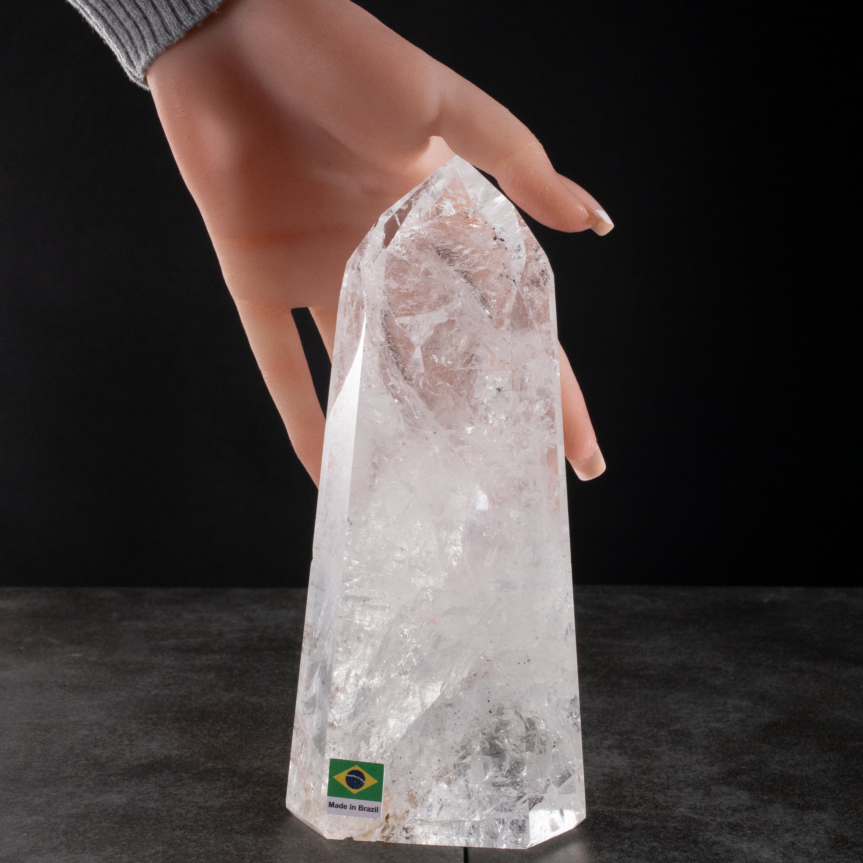 Kalifano Quartz Natural Quartz Obelisk from Brazil - 7.5" / 1,034 grams QZ1500.007