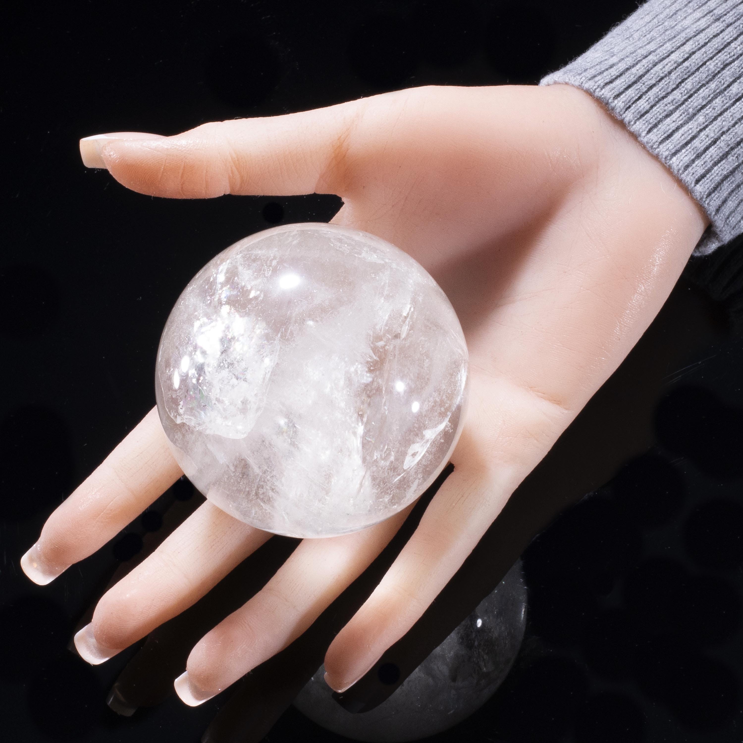 Kalifano Quartz Quartz Sphere Carving 3" / 450 grams SPQ700